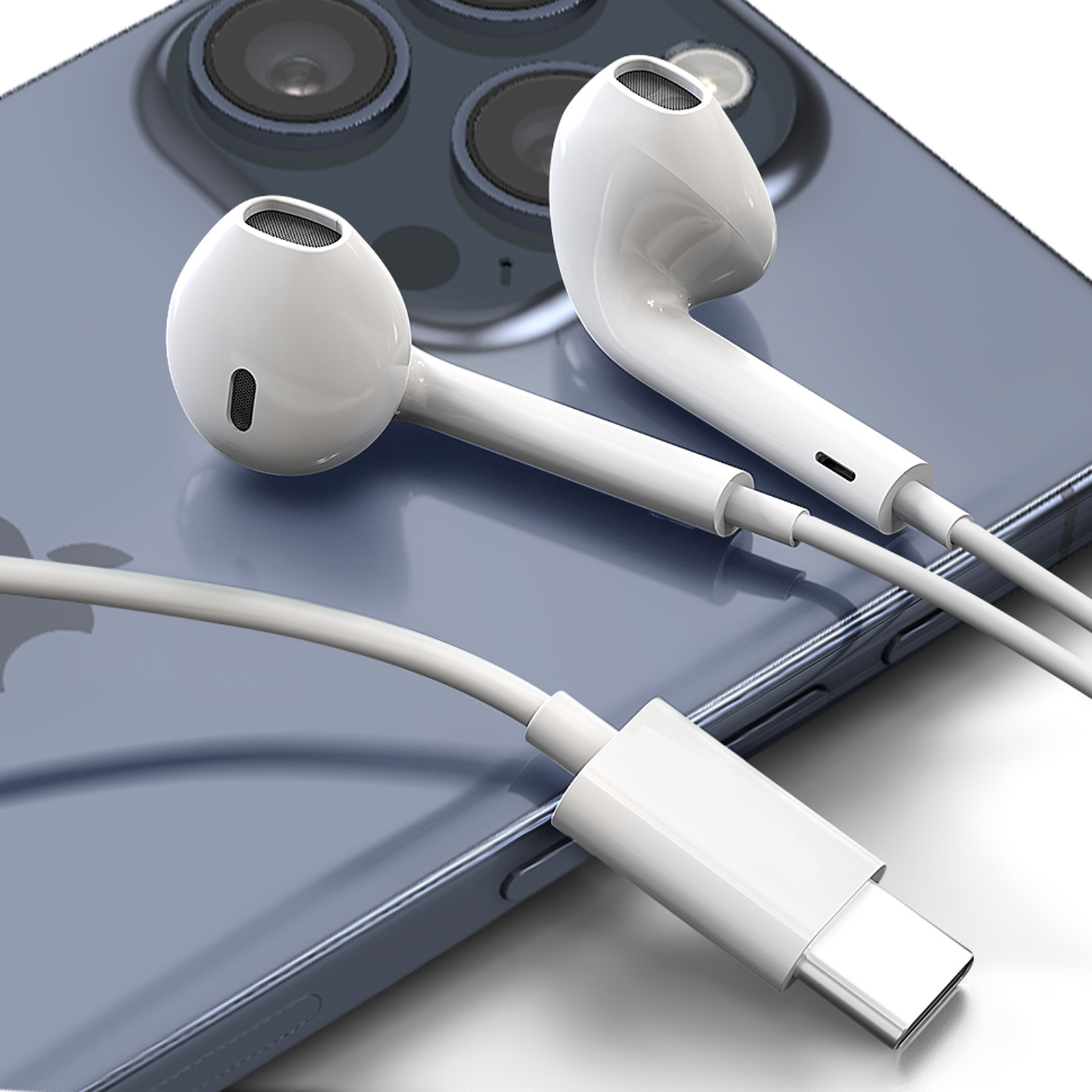 Écouteurs iPhone 15 EarPods Officiel Apple USB-C, Kit Mains Libres