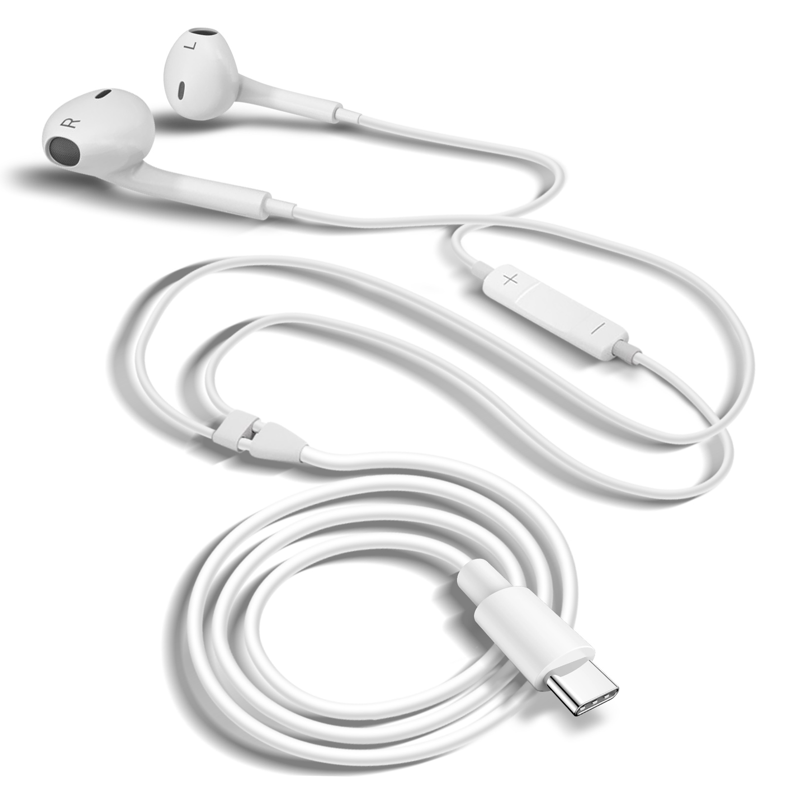 Écouteurs iPhone 15 EarPods Officiel Apple USB-C, Kit Mains Libres - Blanc  - Français