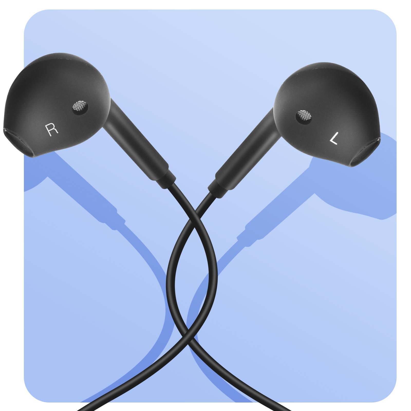 Écouteurs filaires BigBen, Type USB-C avec Kit Main Libre, Longueur 1,2m -  Noir - Français
