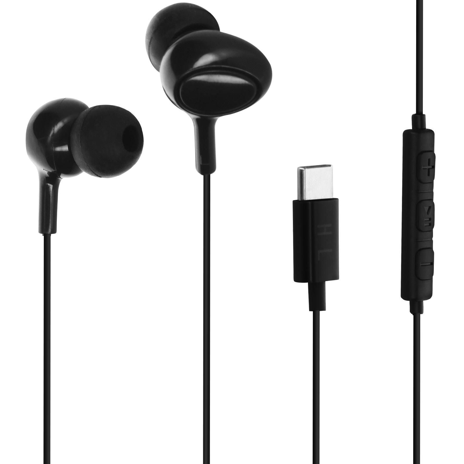 Ecouteurs stéréo filaires intra-auriculaires USB-C noir