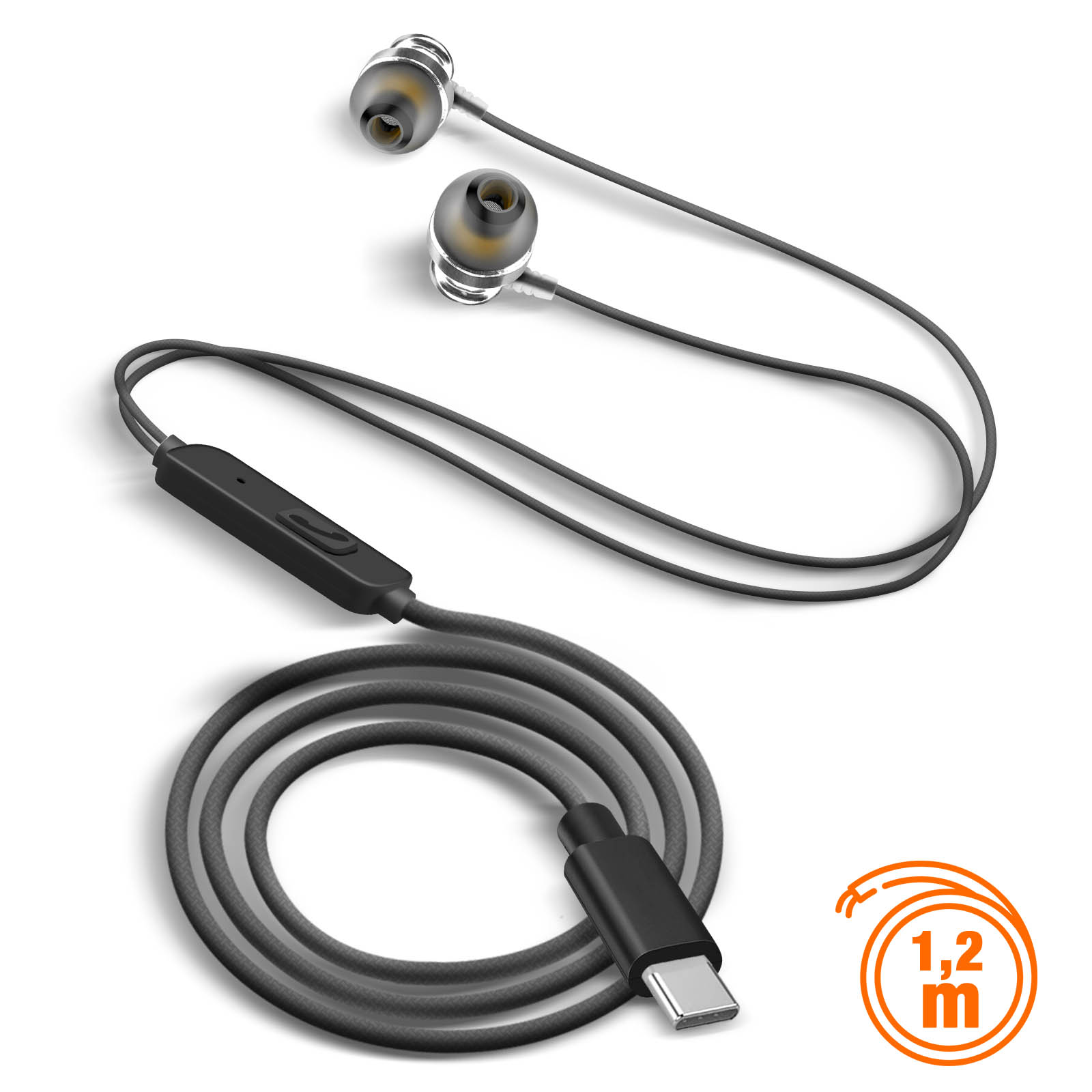 Auriculares intrauditivos con control de cable USB-C