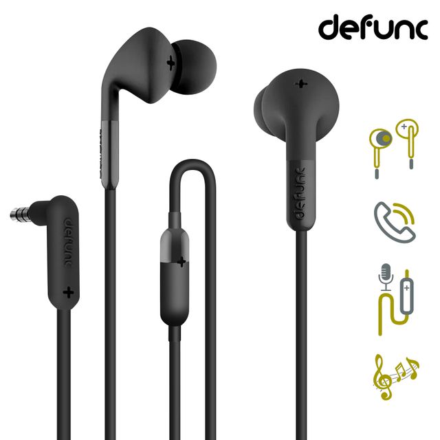 Auricolari In-Ear Jack 3,5 mm, con Cavo in Silicone, Bassi Profondi, Defunc  - Nero per Apple iPad Pro 9.7 - Italiano