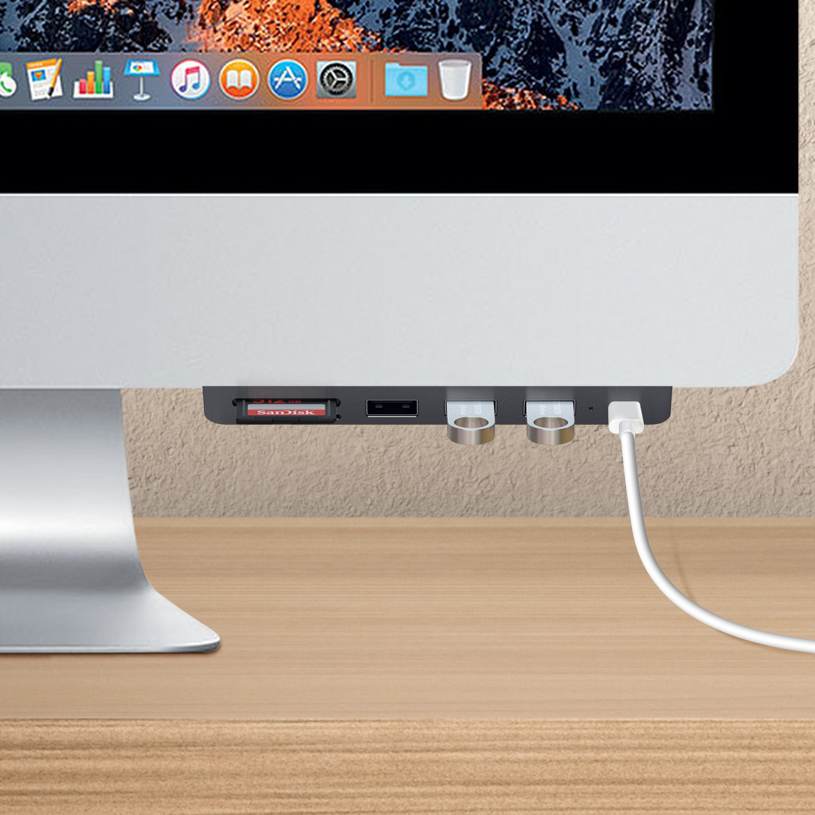 Satechi Hub iMac 24'' USB C vers USB C, 3 USB, Lecteur carte SD / Micro-SD  Argent - Câble & Adaptateur - LDLC