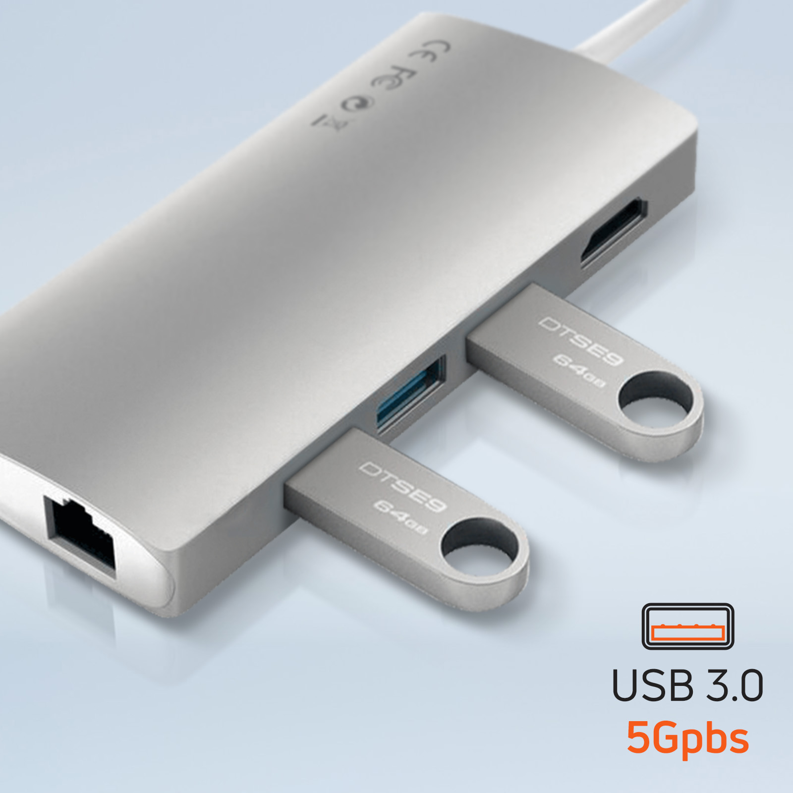 Hub USB C vers 3 USB + Lecteur carte SD / Micro-SD, Satechi - Argent -  Français