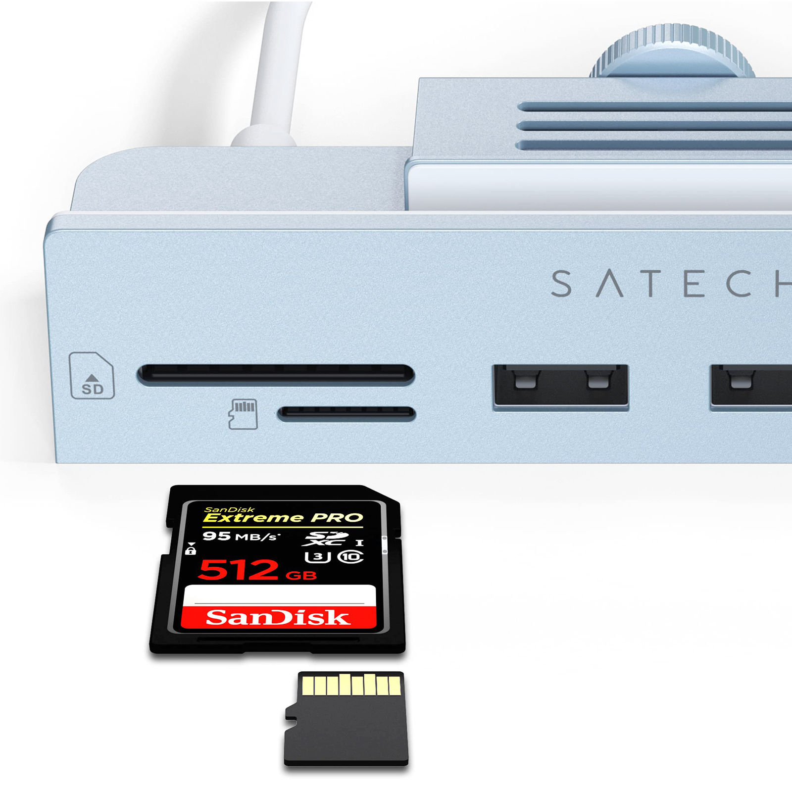 Lecteur de cartes USB, USB-C, USB 3.0, SD/microSD, Alu au meilleur