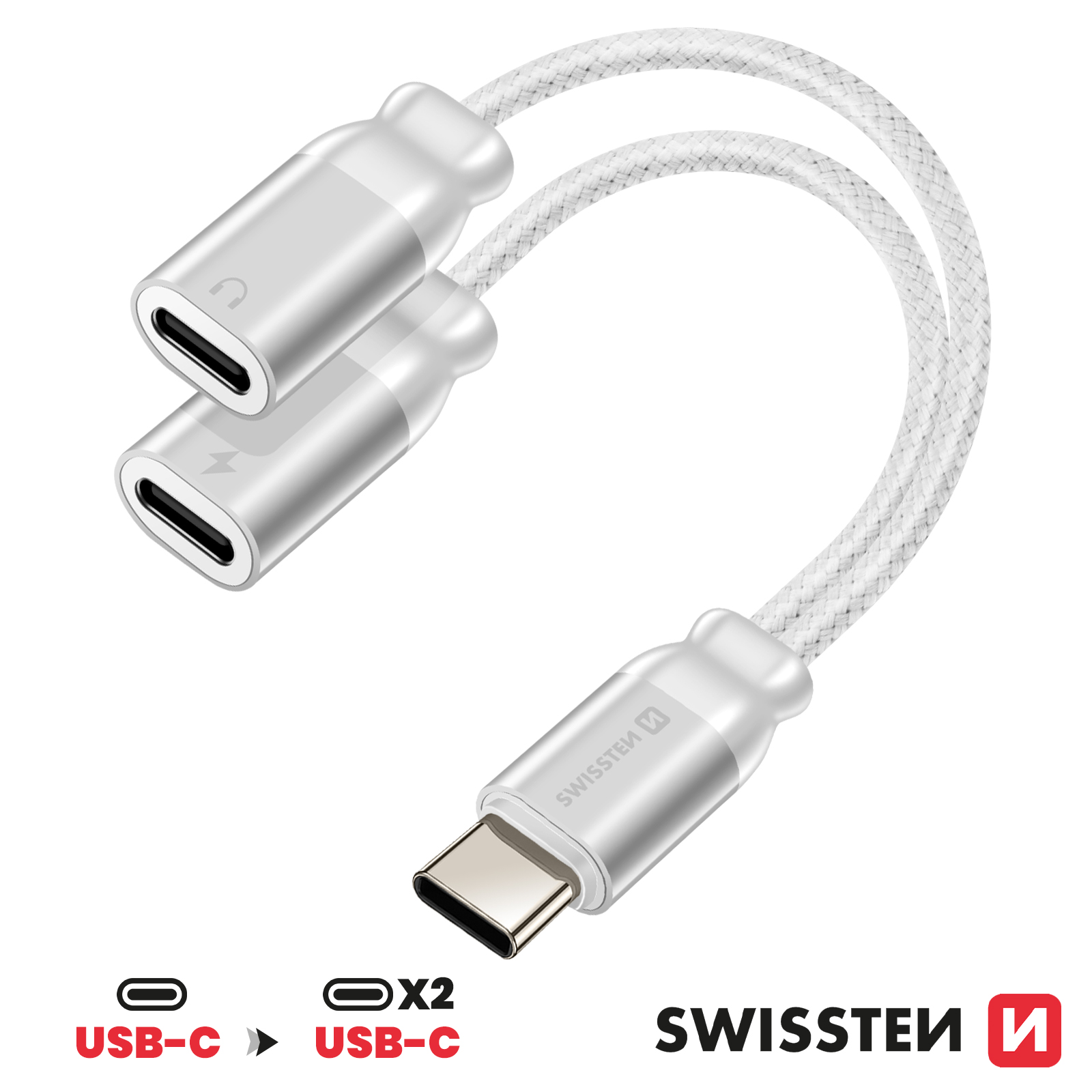 Splitter USB-C De Audio Y Carga | Pack De 2 Unidades | Permite Conectar Auriculares Y Cargar A La Vez | Carcasa De Aluminio