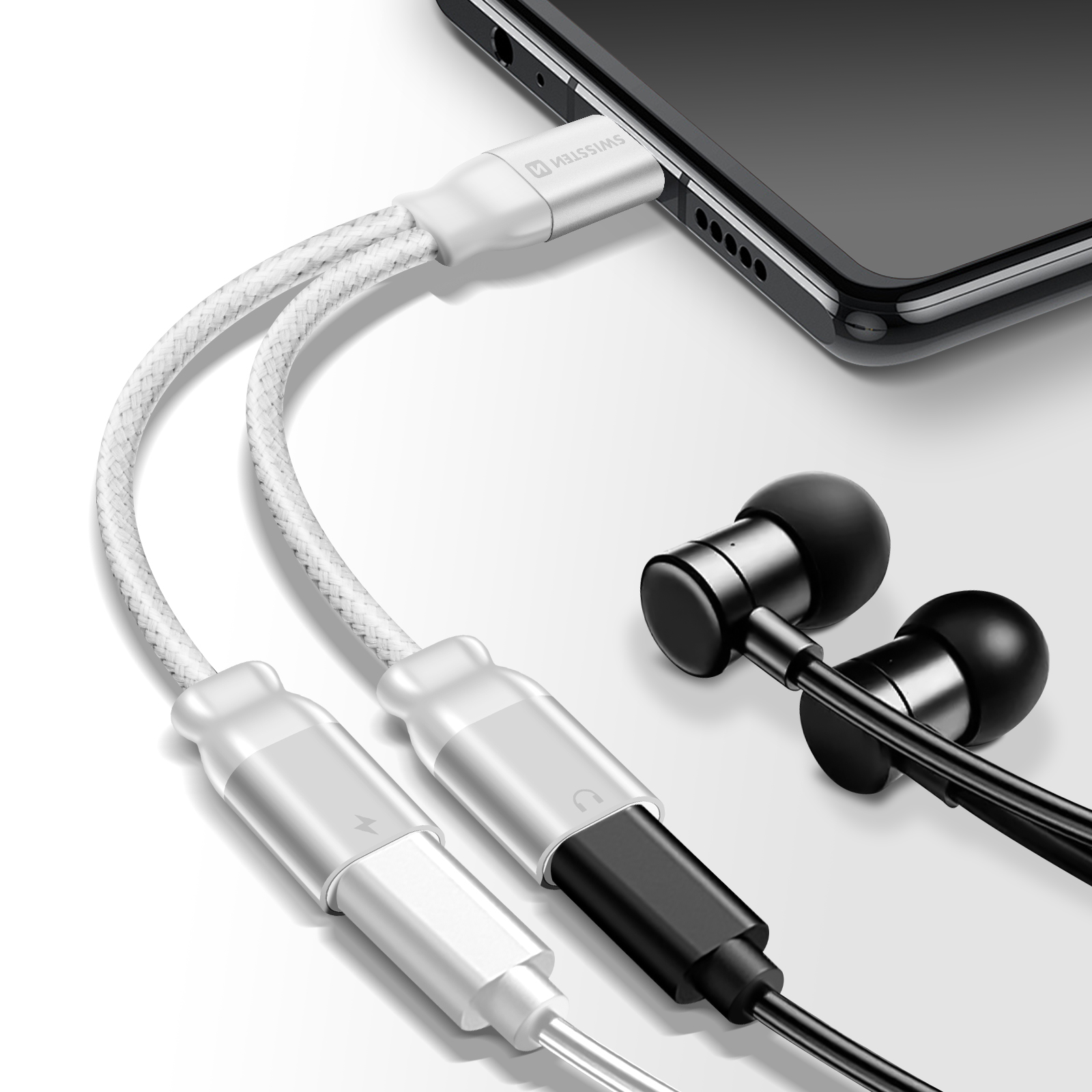Splitter USB C 2 In 1 – Adattatore In Lega Di Alluminio Per Ricarica Rapida E Audio, Compatibile Con Auricolari E Dispositivi Type-C