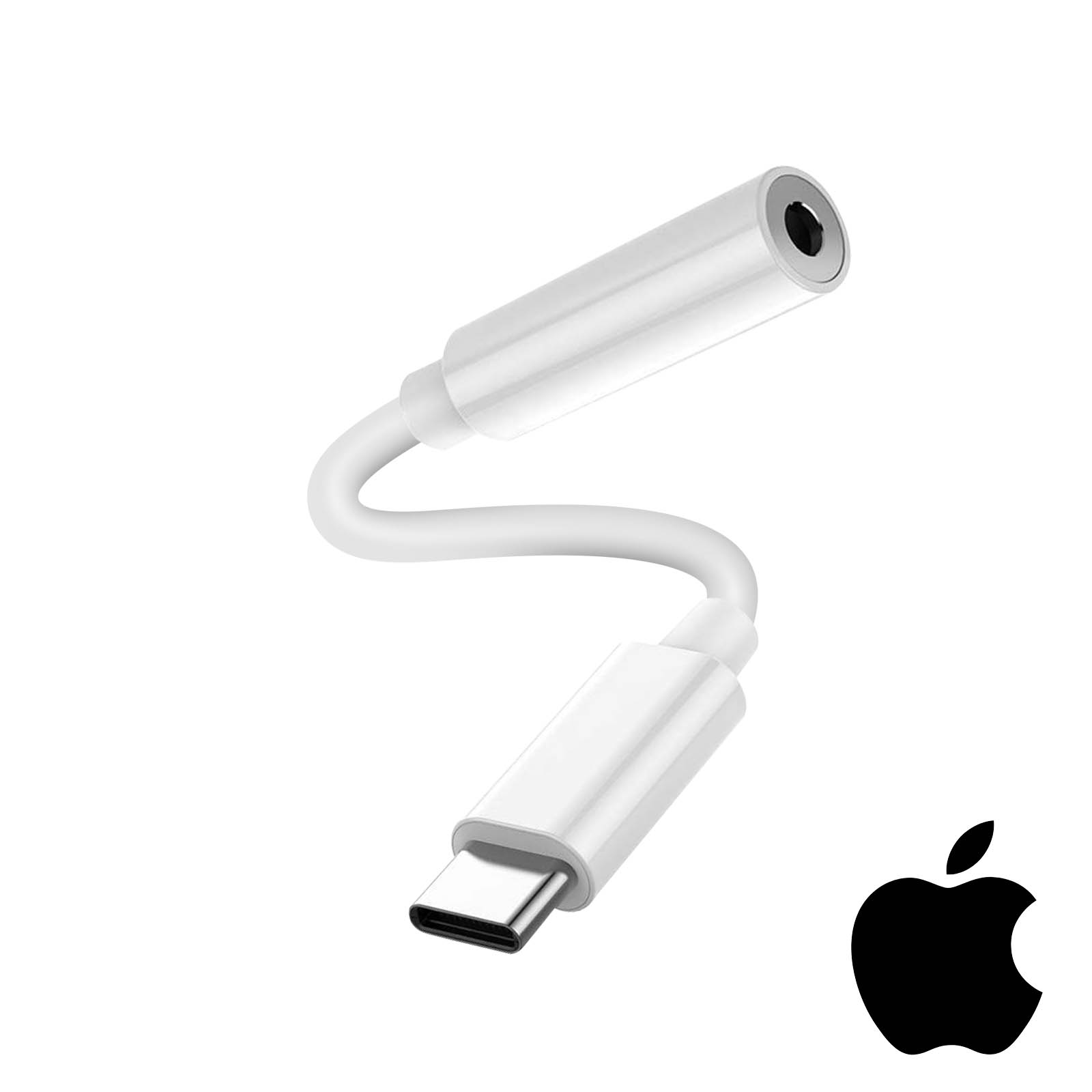 PADCR Adattatore Da USB-C A Jack Audio 3,5 Mm - Cavo Universale Con Rinforzo In Nylon - Colore Argento - 3