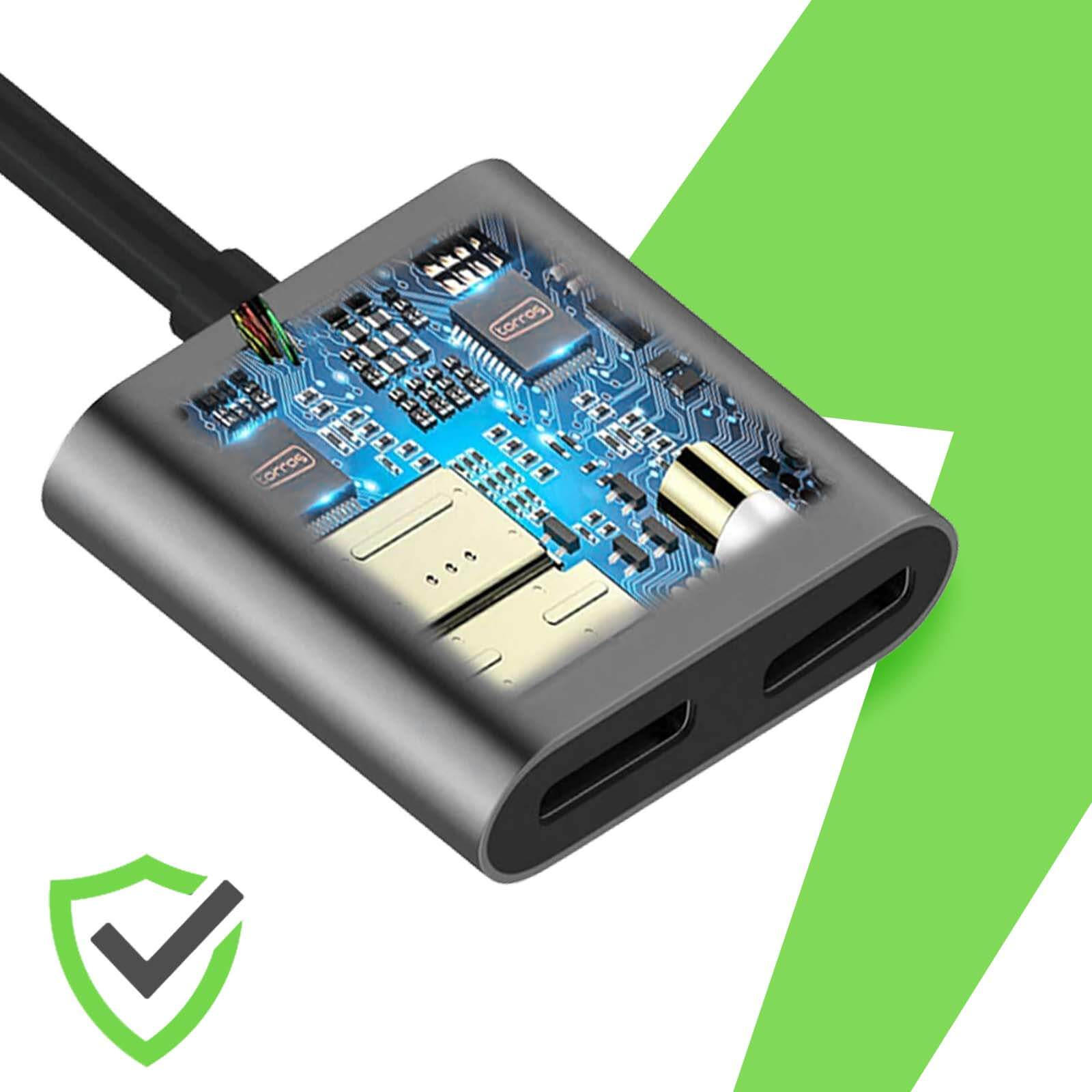 Splitter USB C 2 In 1 – Adattatore In Lega Di Alluminio Per Ricarica Rapida E Audio, Compatibile Con Auricolari E Dispositivi Type-C