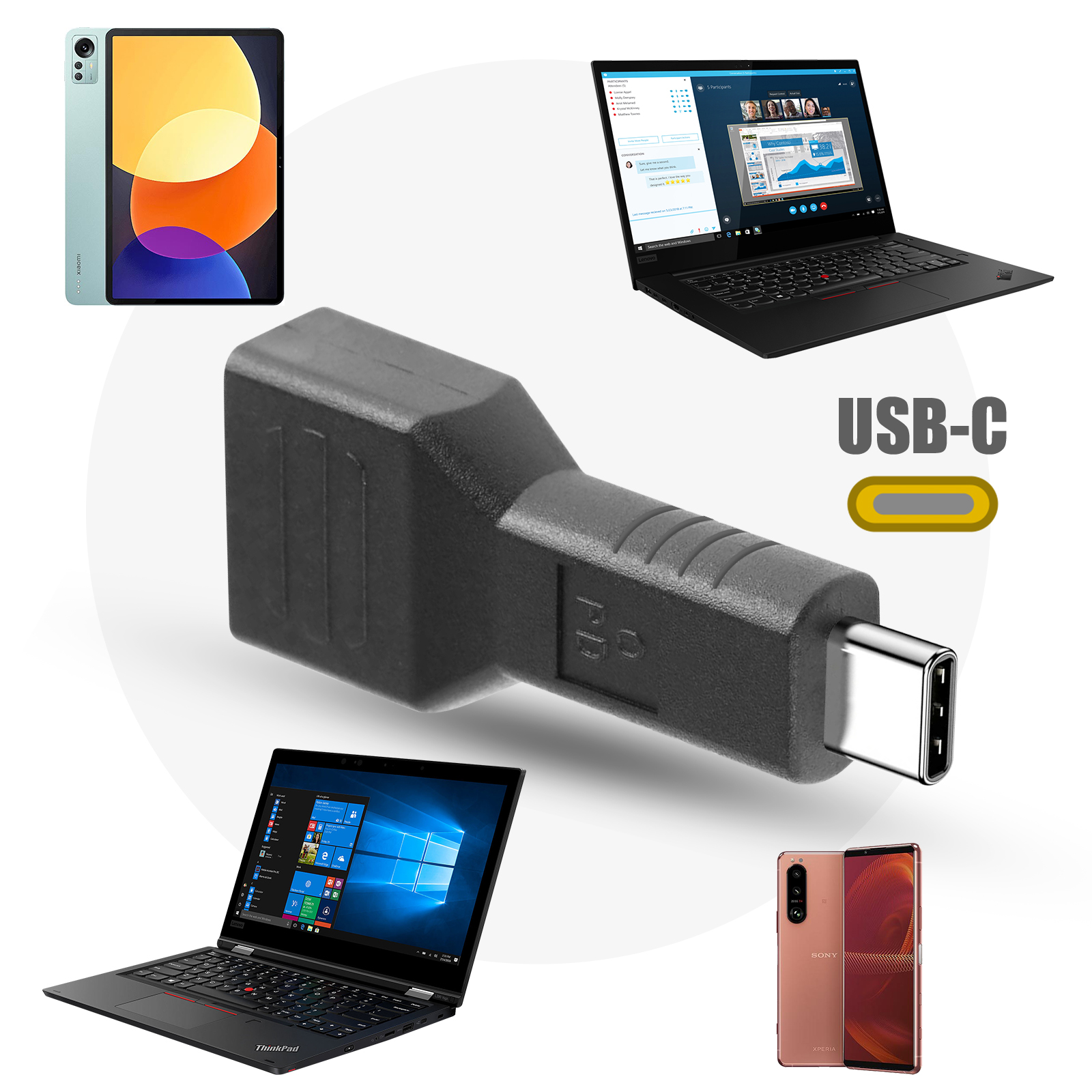 ITS 2 METRI Cavo di ricarica USB-C a ASUS/Lenovo Notebook (rotondo
