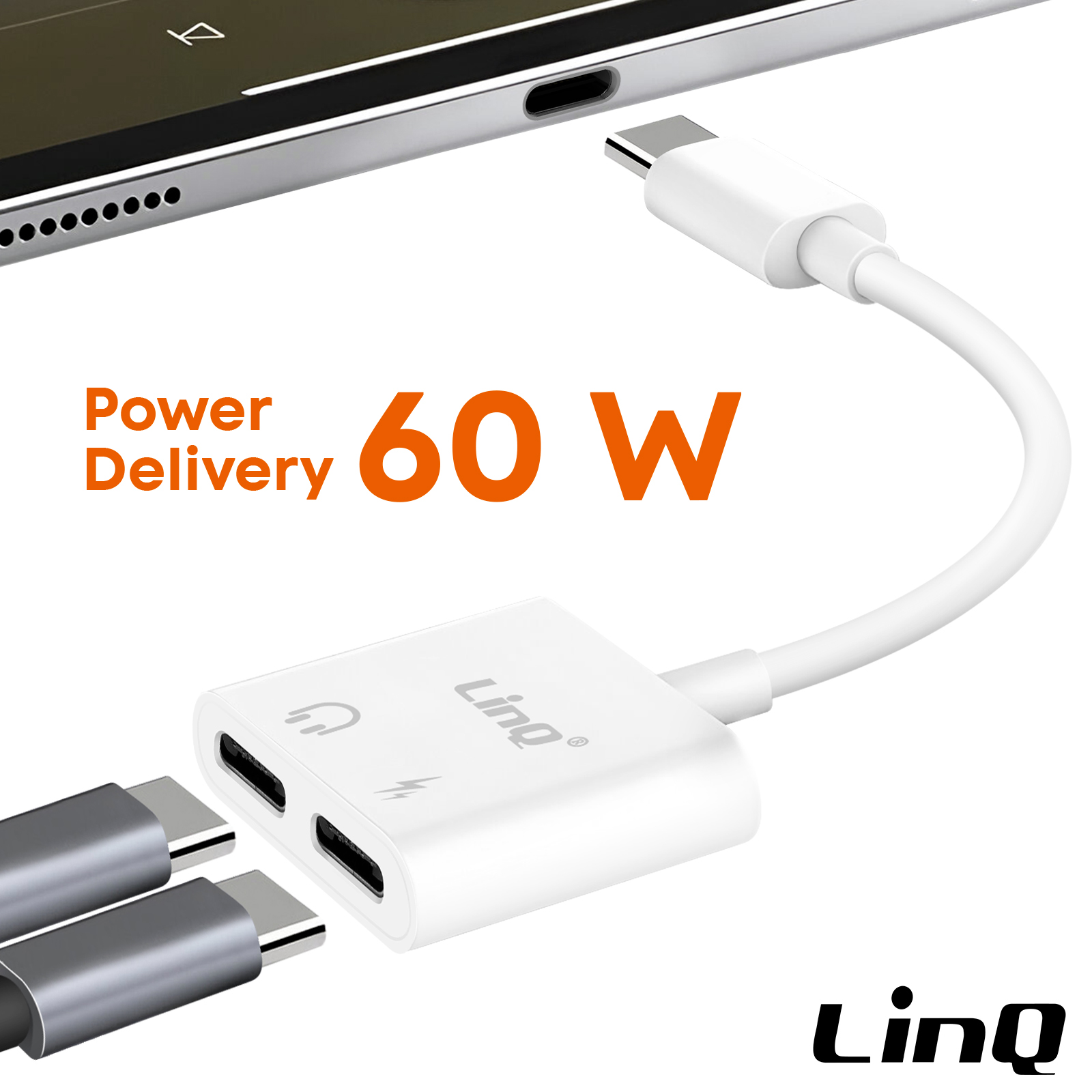Adattatore USB C Doppio 2 in 1, Sdoppiatore USB C Cuffie E Ricarica, Splitter Type C Maschio a 2 Type C Femmina Supporto per le Chiamate Online per iPhone 16/Pro/Max, Samsung S24/S23