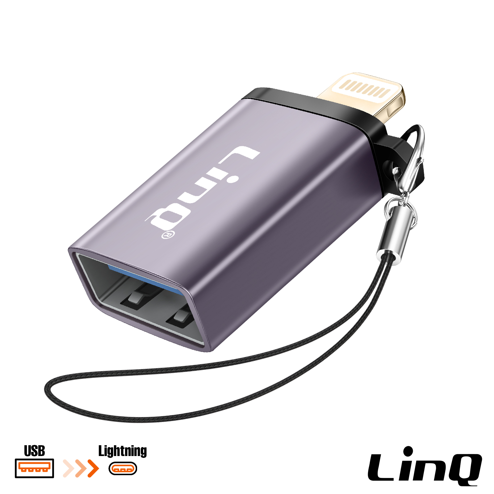 Adattatore OTG per iPhone per Lightning maschio a USB femmina Dongle cavo compatibile con 14 13