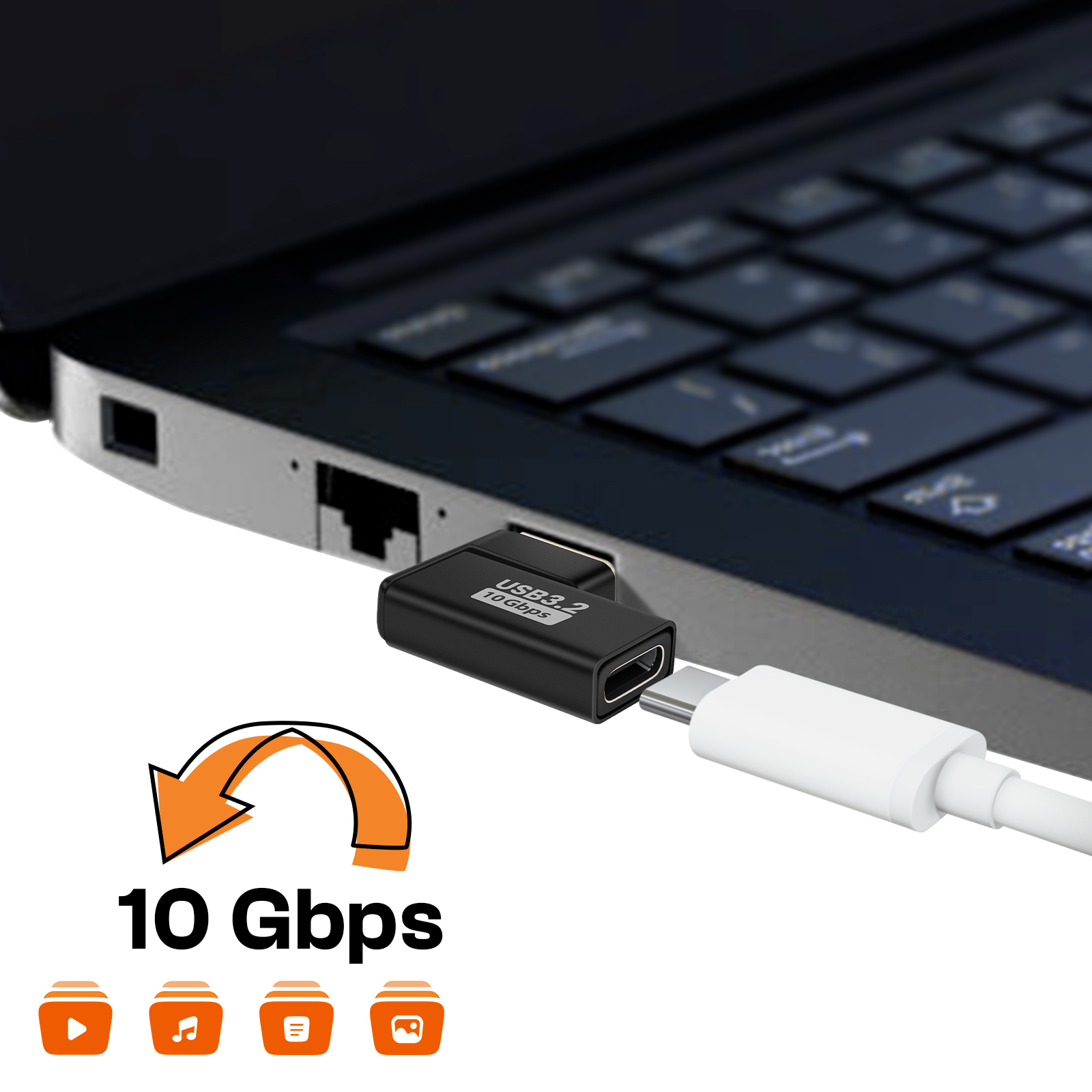 4 Adaptateurs USB-C Vers USB-A 3.2 10Gbps – Charge Rapide & Transfert Données | Pour Smartphone, PC - 2