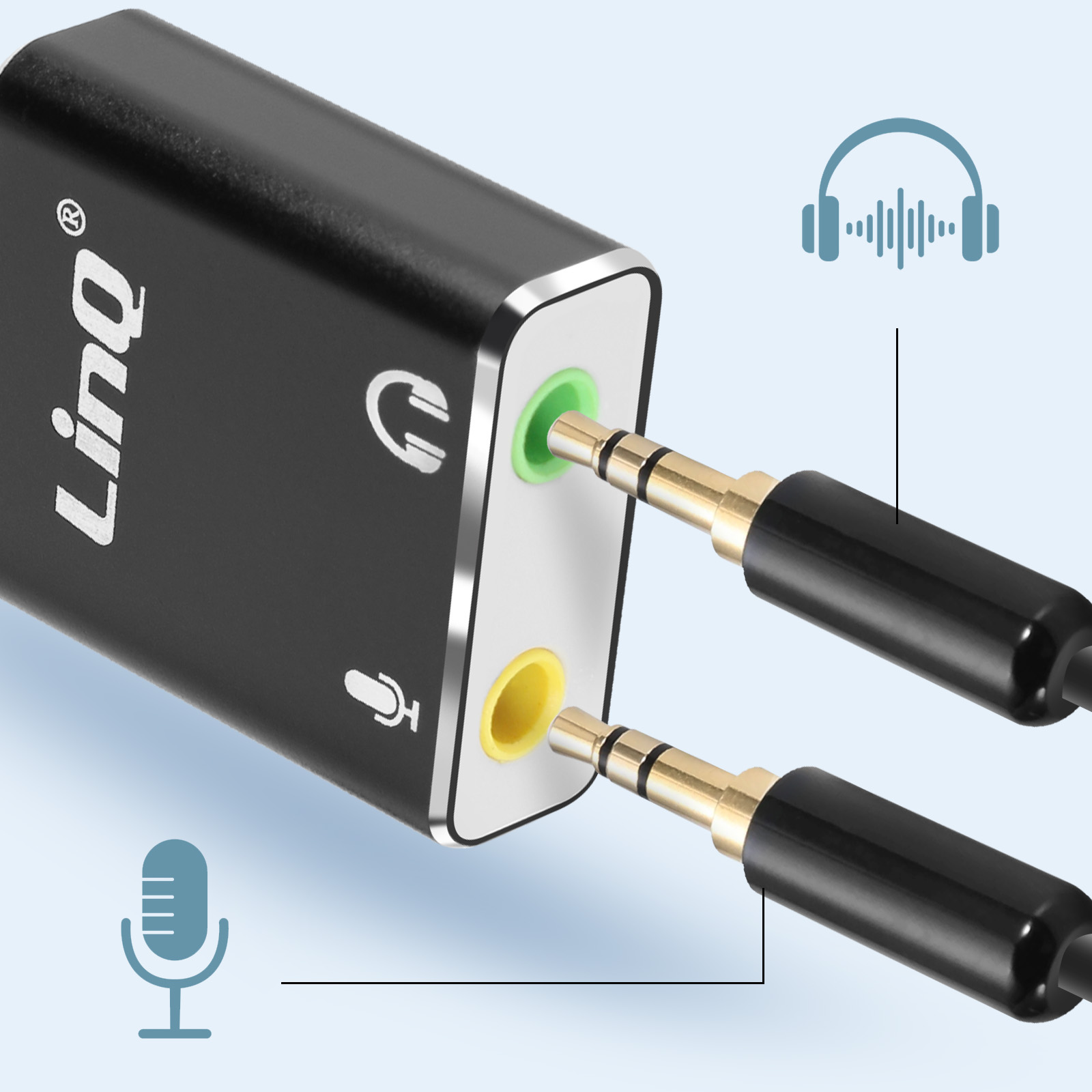 KiWiBiRD Adattatore USB a Jack 3,5mm, Adattatore per Cuffie e Microfono, 4 poli TRRS, Scheda Audio Stereo Esterna USB con DAC compatibile con MacBook, Surface, PS5, Windows PC, Chromebook