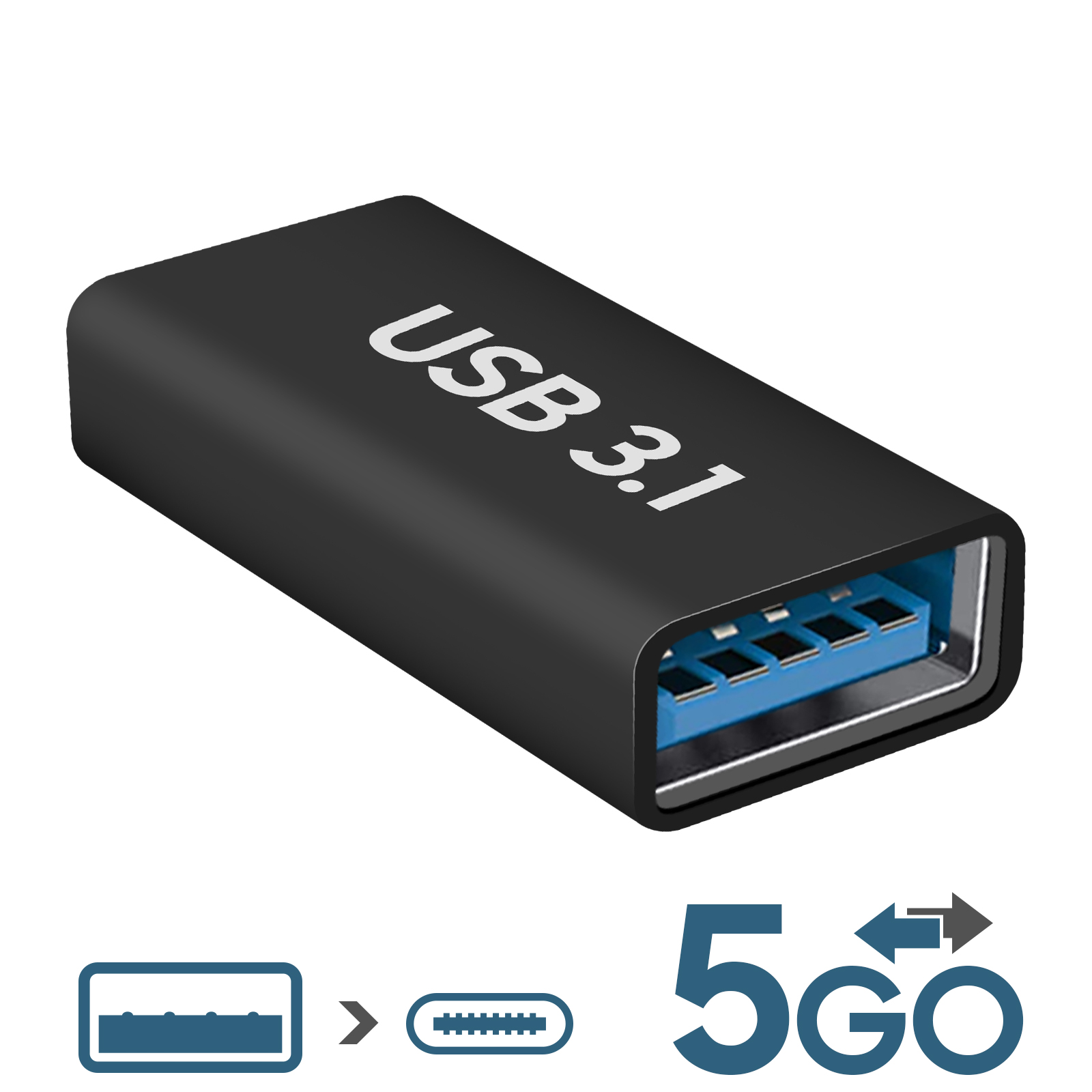 Usb A To Usb C Cavo Adattatore Da USB 3.2 Maschio A Tipo C Femmina, Velocità 10 Gbps, Sincronizzazione Dati E Ricarica Per Dispositivi Con Porta USB A Prolunga Usb C - Foto 7