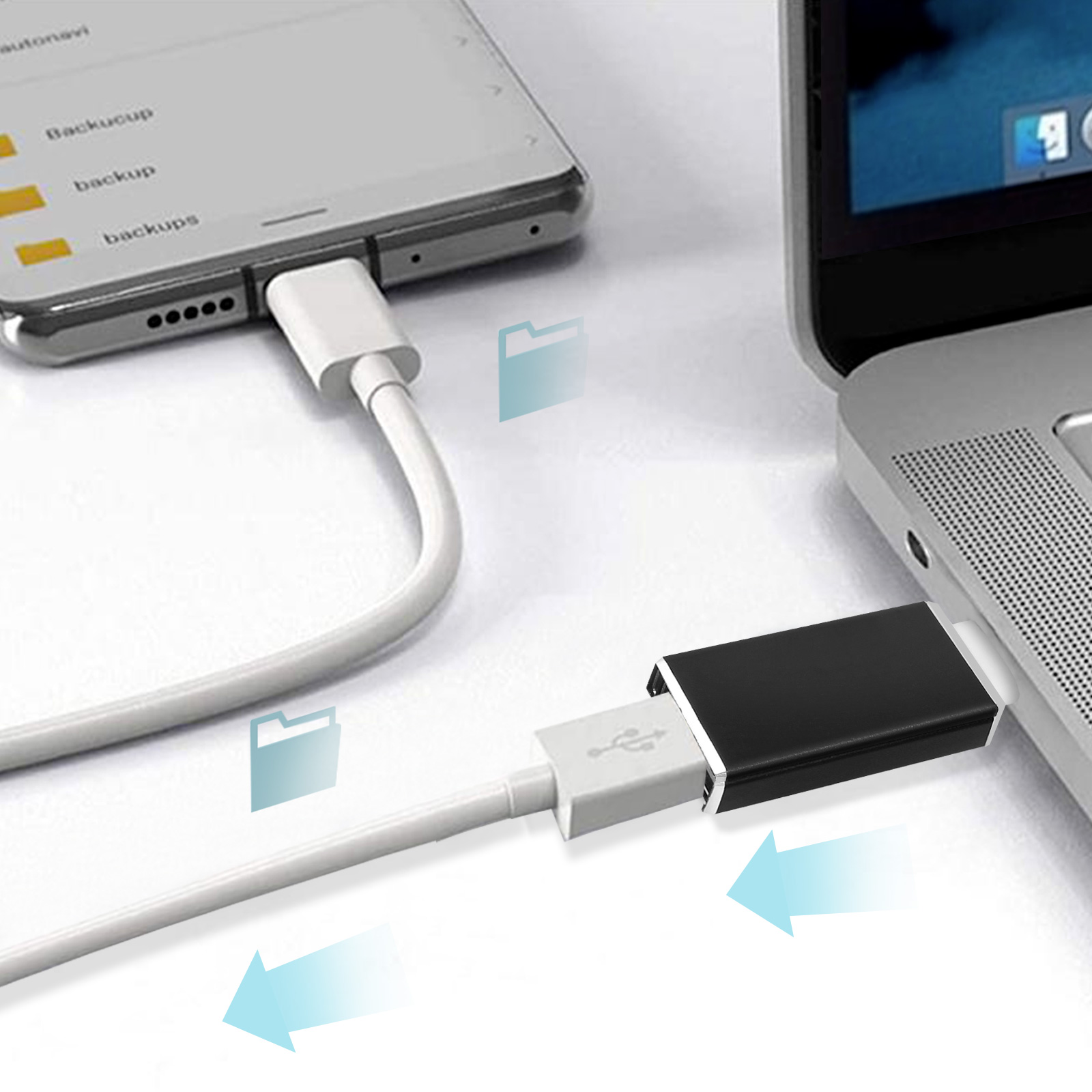 OTB Cavo USB Tipo C A USB 2.0 – 1 Metro, Nero, Per Ricarica E Trasferimento Dati