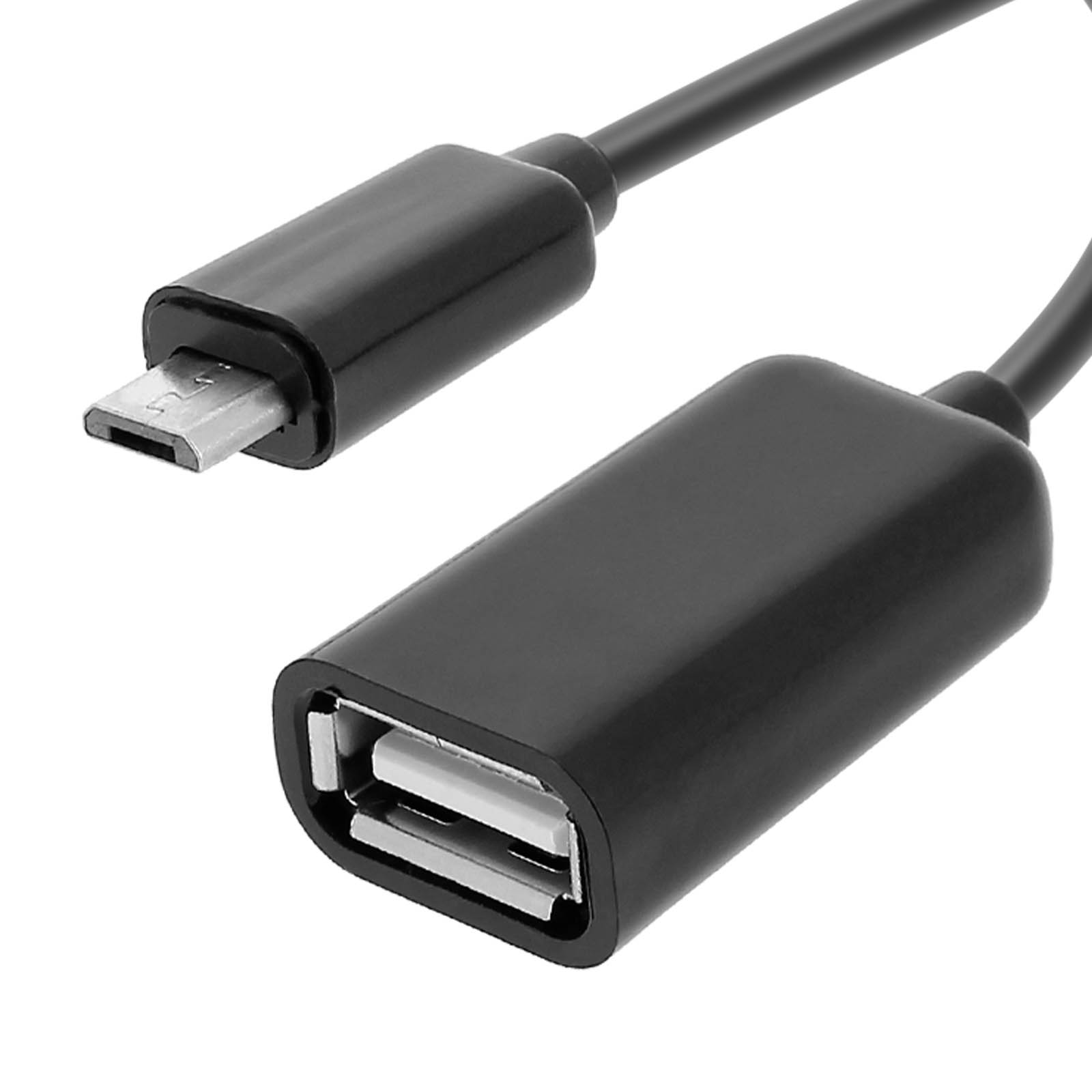 Adattatore Micro USB OTG – Cavo Da Micro USB B Maschio A USB A Femmina, 15cm, Per Collegare Chiavette USB A Smartphone E Tablet