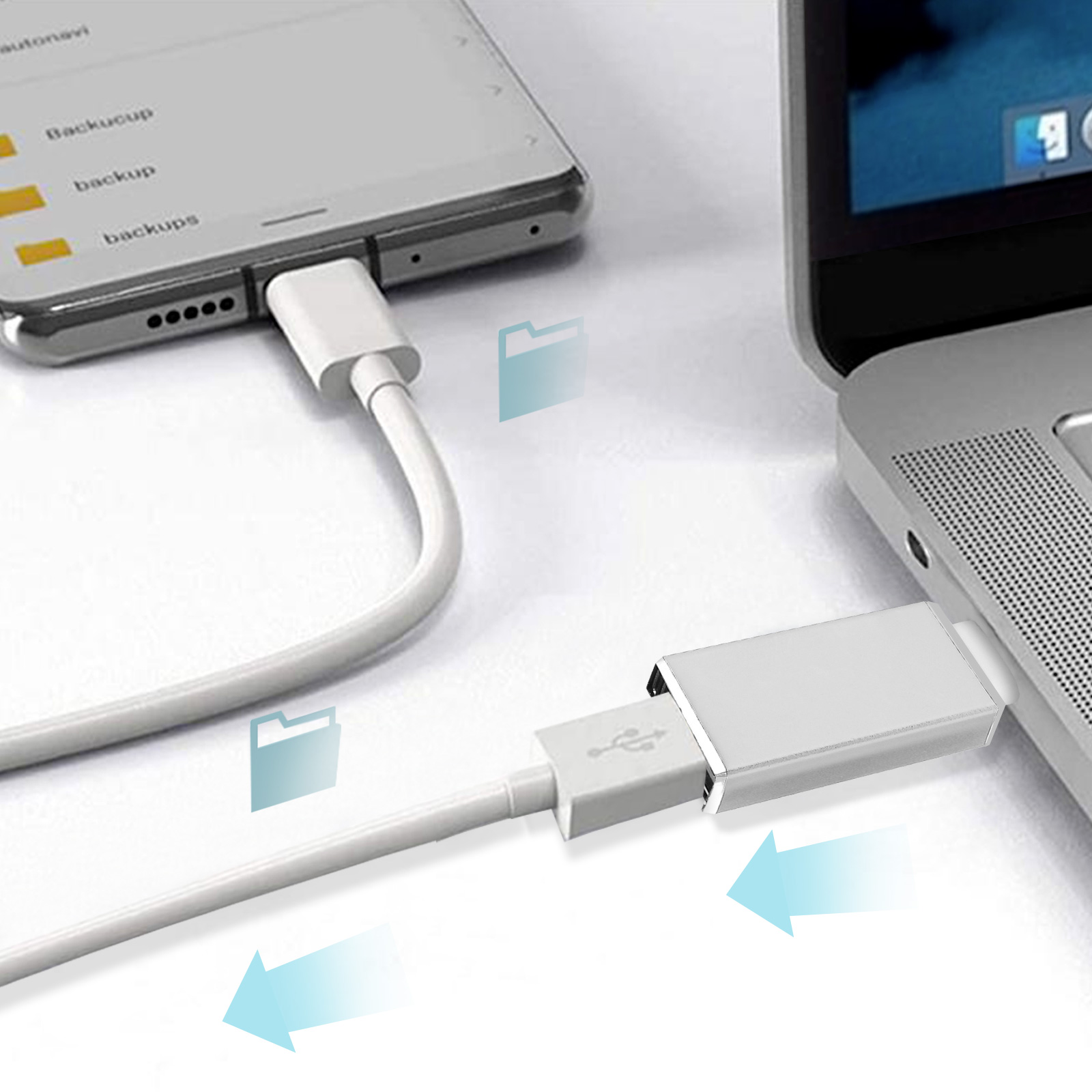 Adattatore OTG da Type C Tipo C maschio a USB 3.0 femmina Smartphone Tablet