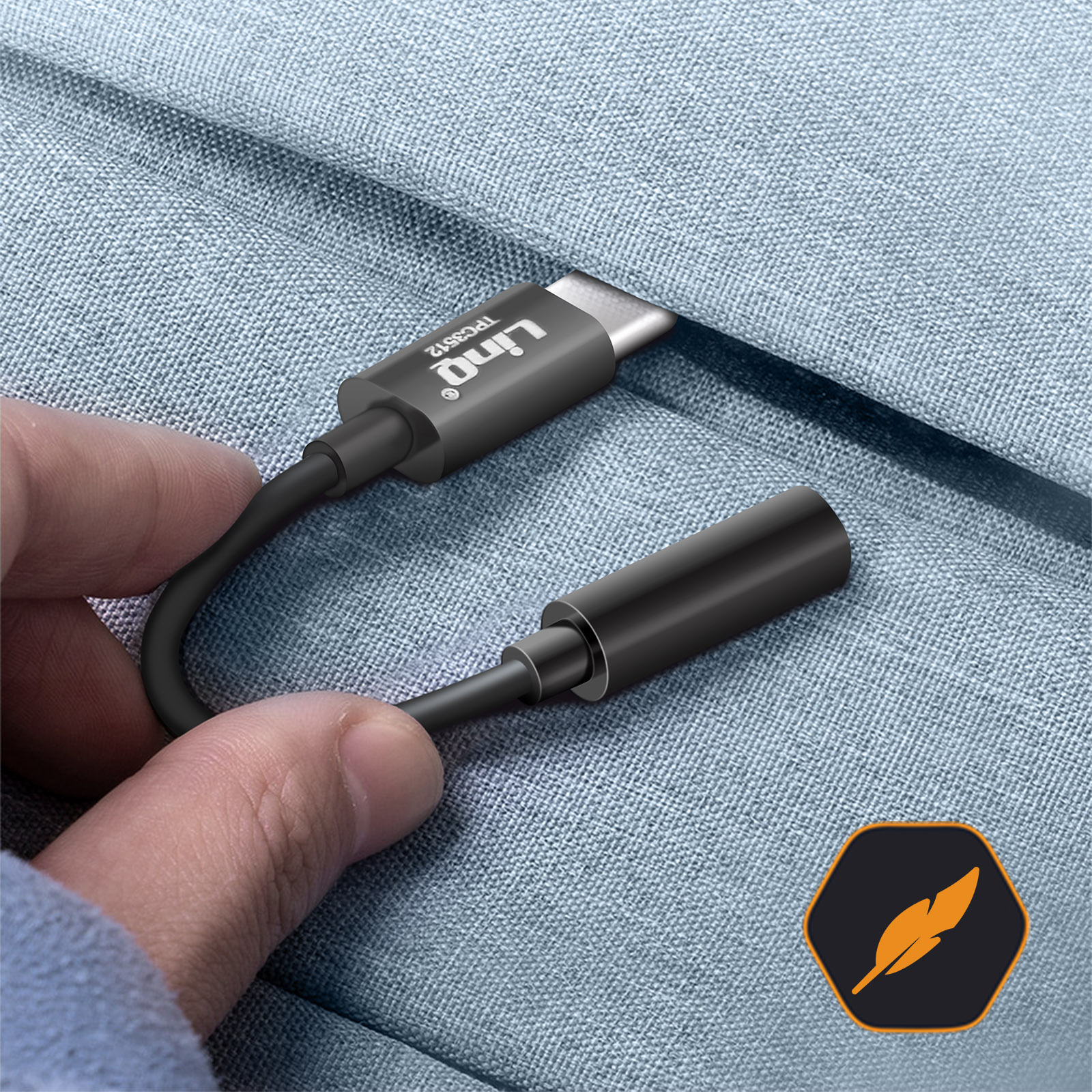 Adattatore audio USB Tipo C verso Jack 3.5mm Femmina LinQ - Nero - Italiano