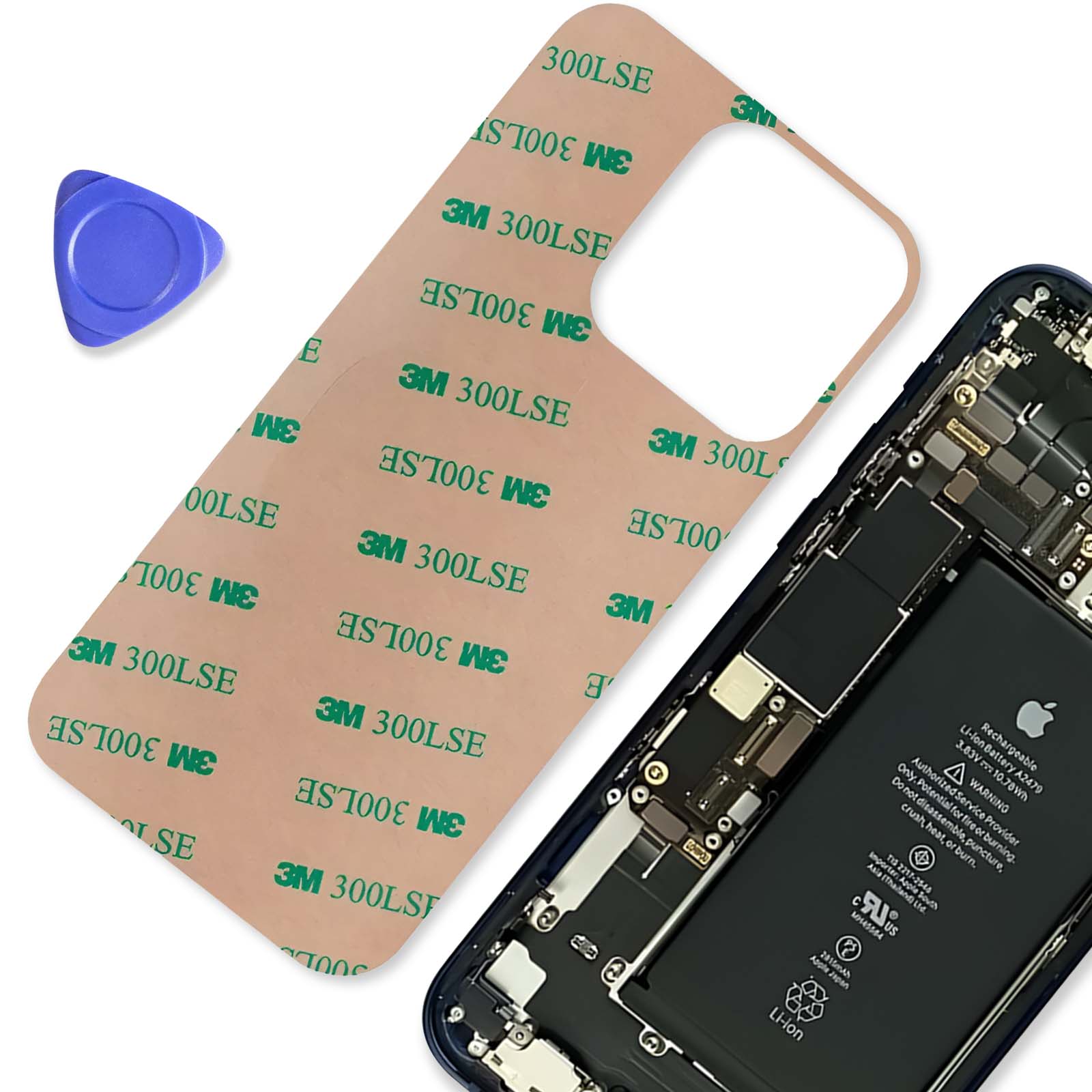 Chassis nu avec vitre arrière Bleu iPhone 13 Pro Max - Kit Outils Offert