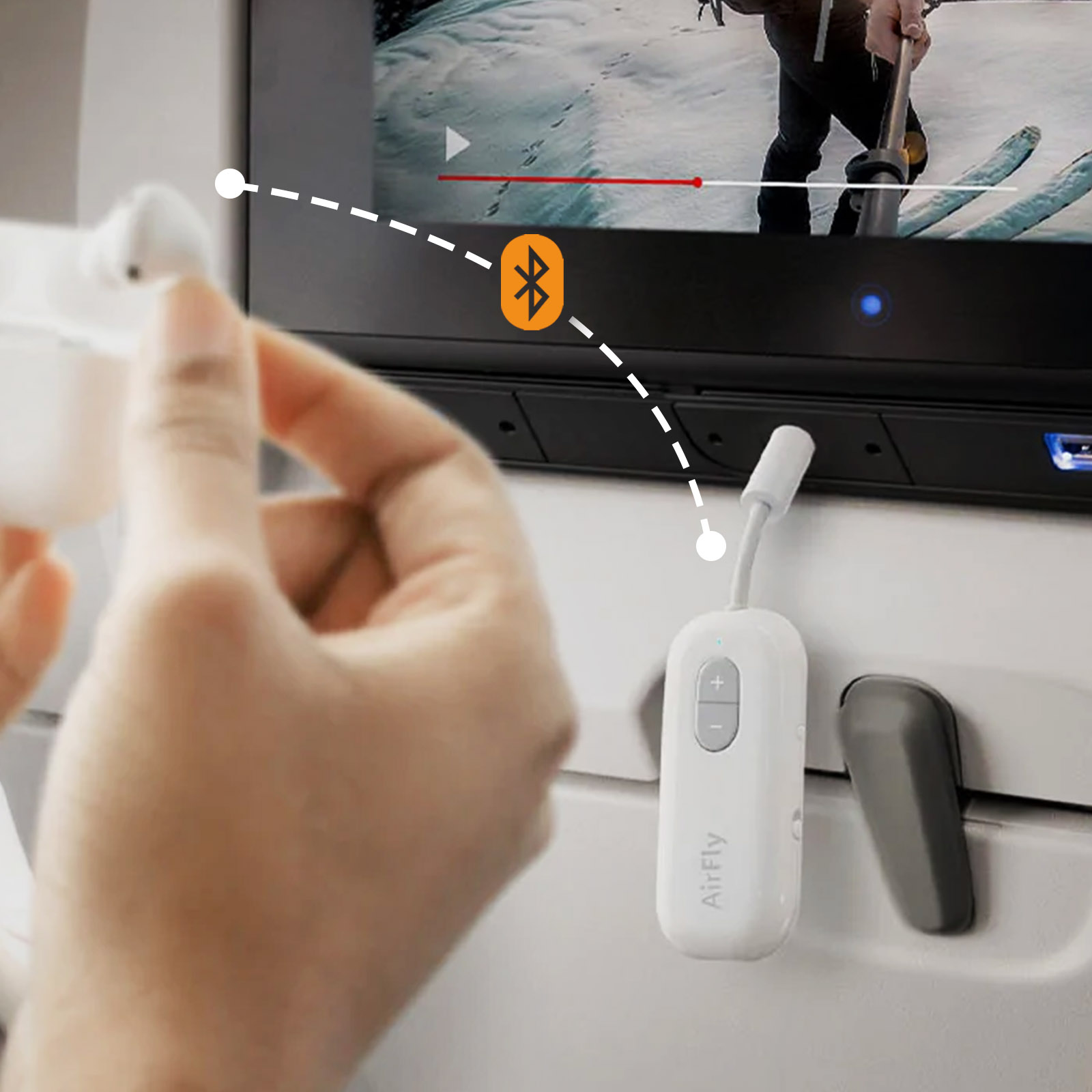 Twelve South AirFly SE - Emetteur/récepteur Bluetooth Jack 3.5mm, Autonomie 20h, Blanc