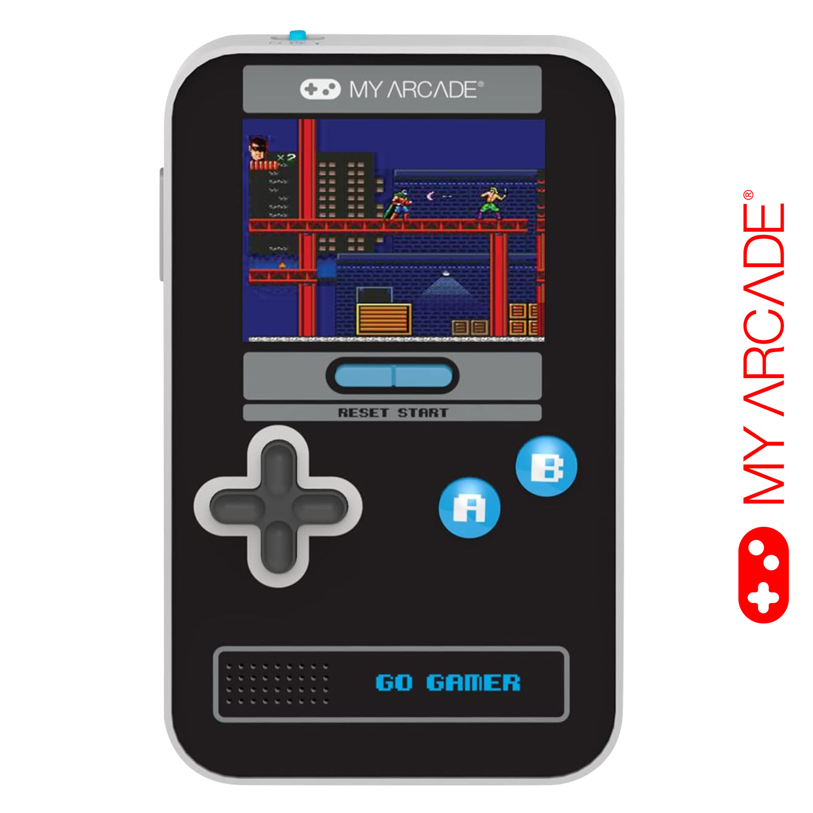 My Arcade GO Gamer Console Portable Violet/Gris - 300 Jeux Intégrés Écran 2.5 Pouces