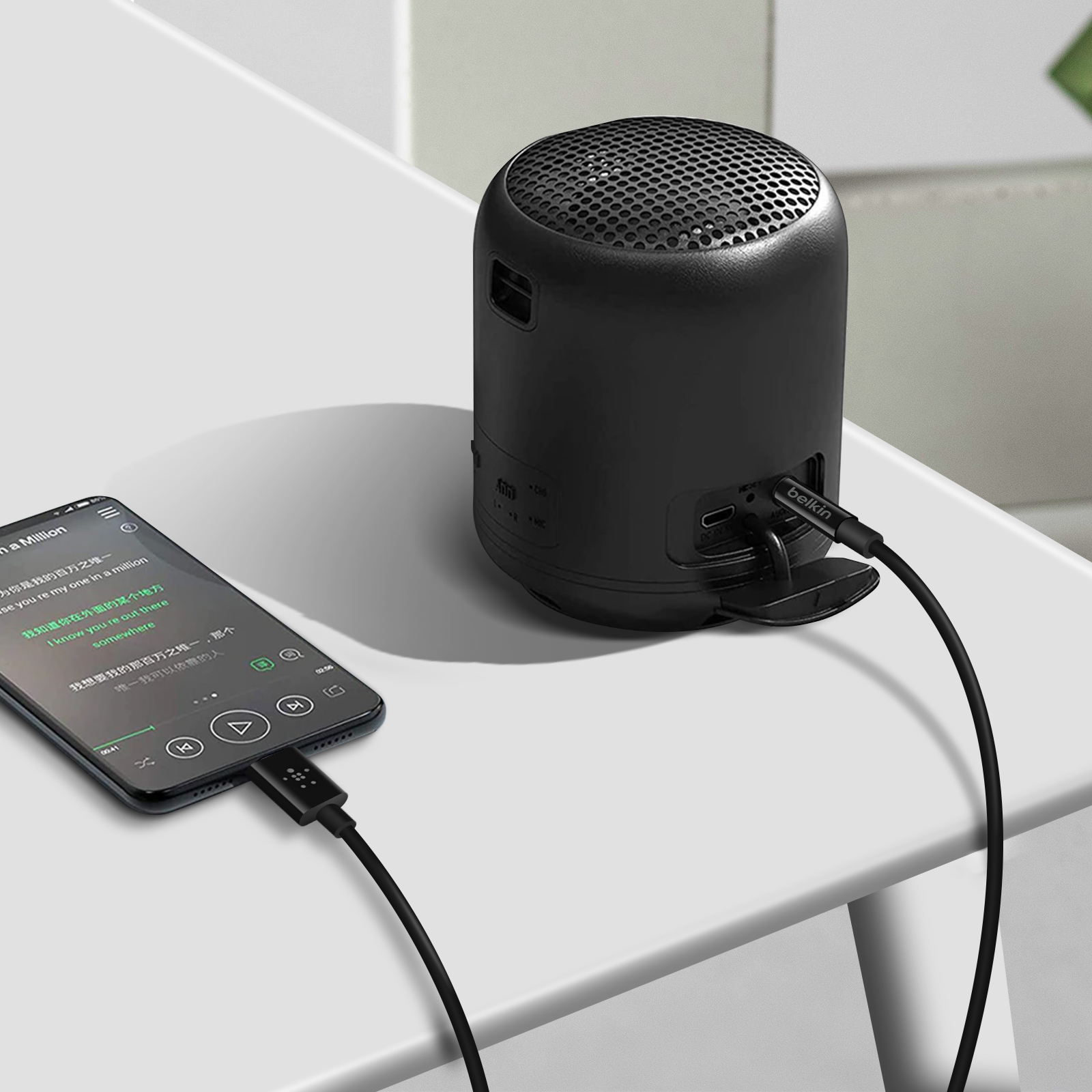 Belkin Rockstar Cavo Audio Da USB-C A Jack 3.5mm (AUX) – 90 Cm, Riproduzione Digitale Per Auto E Impianti Hi-Fi