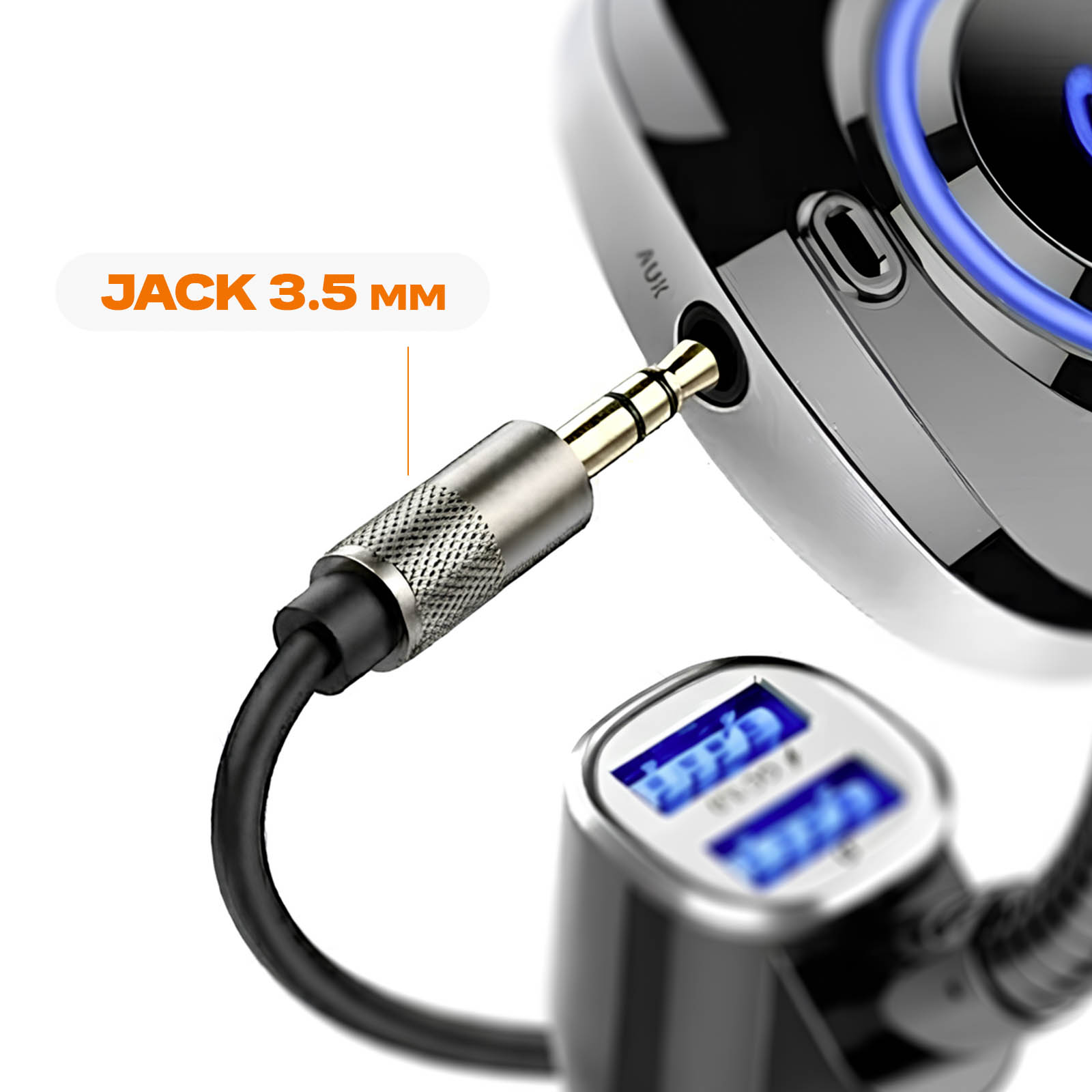 Trasmettitore FM Auto Con Doppia Presa USB 4.8A – Mani Libere E Ricarica – Display LED