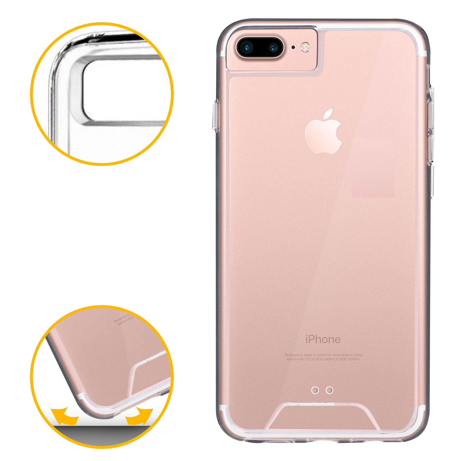 FMPC Cover Compatibile con iPhone 6 Plus/7 Plus/8 Plus, Militare Custodia con Stand Supporto Bumper Silicone Antiurto Case per iPhone 6 Plus/7 Plus/8 Plus - Verde Chiaro