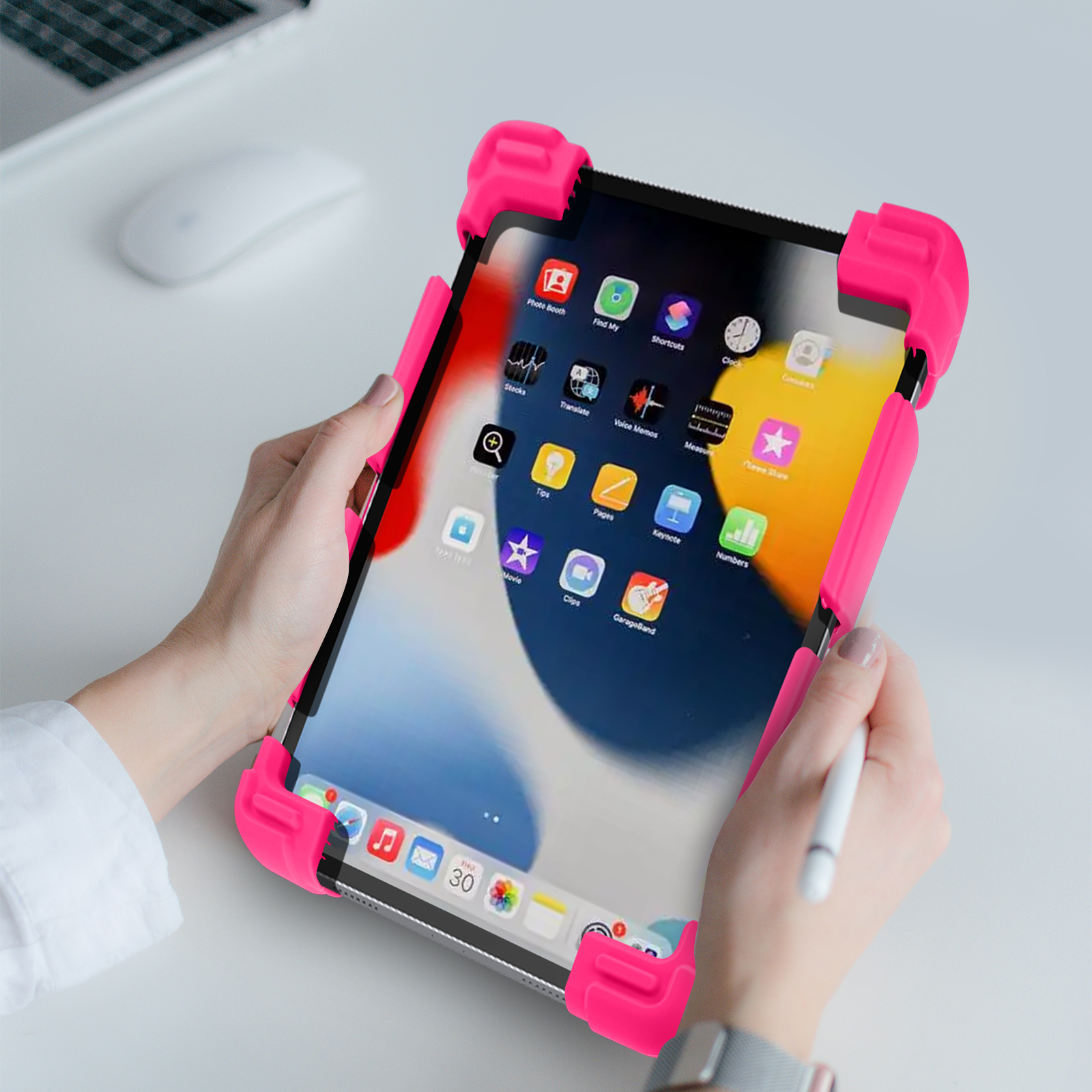 Naroote Custodia Universale In Silicone Antiurto Per Tablet 9-12 Pollici – Supporto Regolabile, Lavabile, Angoli Rinforzati - 5
