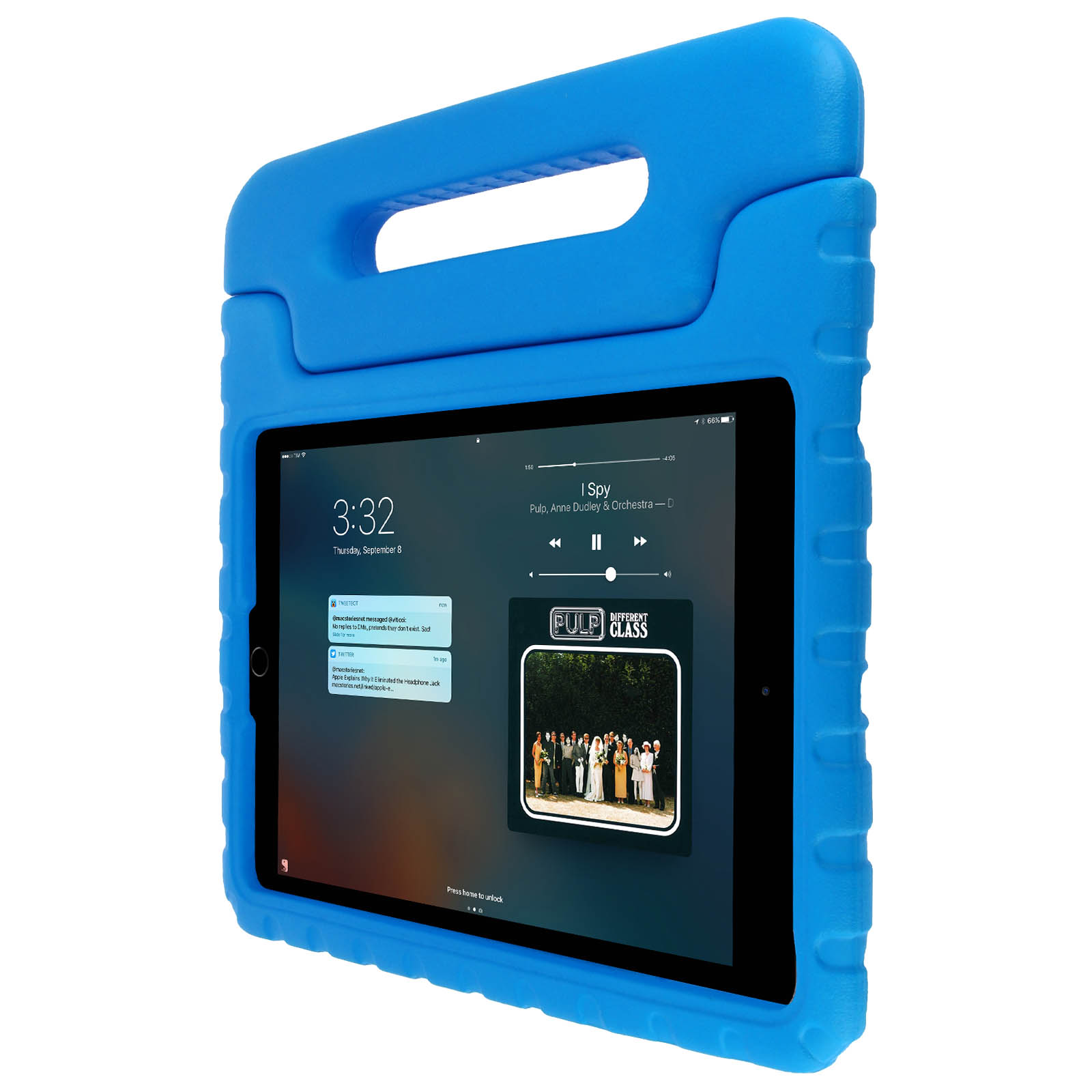 Surom - Custodia per iPad 9.7 2018/2017, con protezione schermo integrata, leggera, antiurto, con supporto per bambini per iPad 9.7 2017/2018, iPad Air /iPad Air 2/iPad Pro 9.7, colore: Turchese