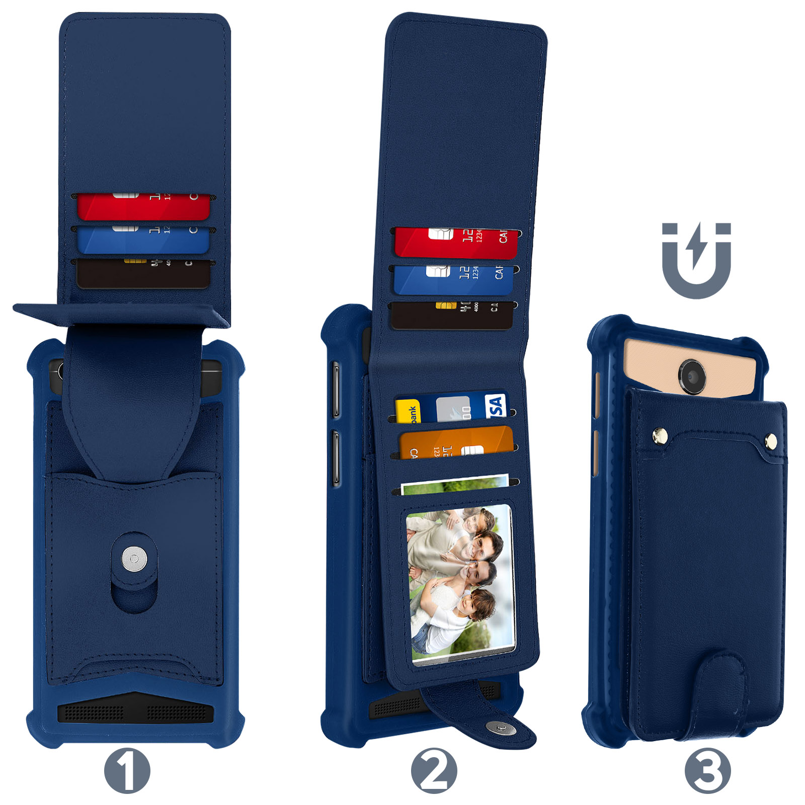 Custodia Portafoglio Con Supporto E Stilo Per Vodafone Smart N8 - Finta Pelle, Chiusura Magnetica, Slot Carte, Design Lupo