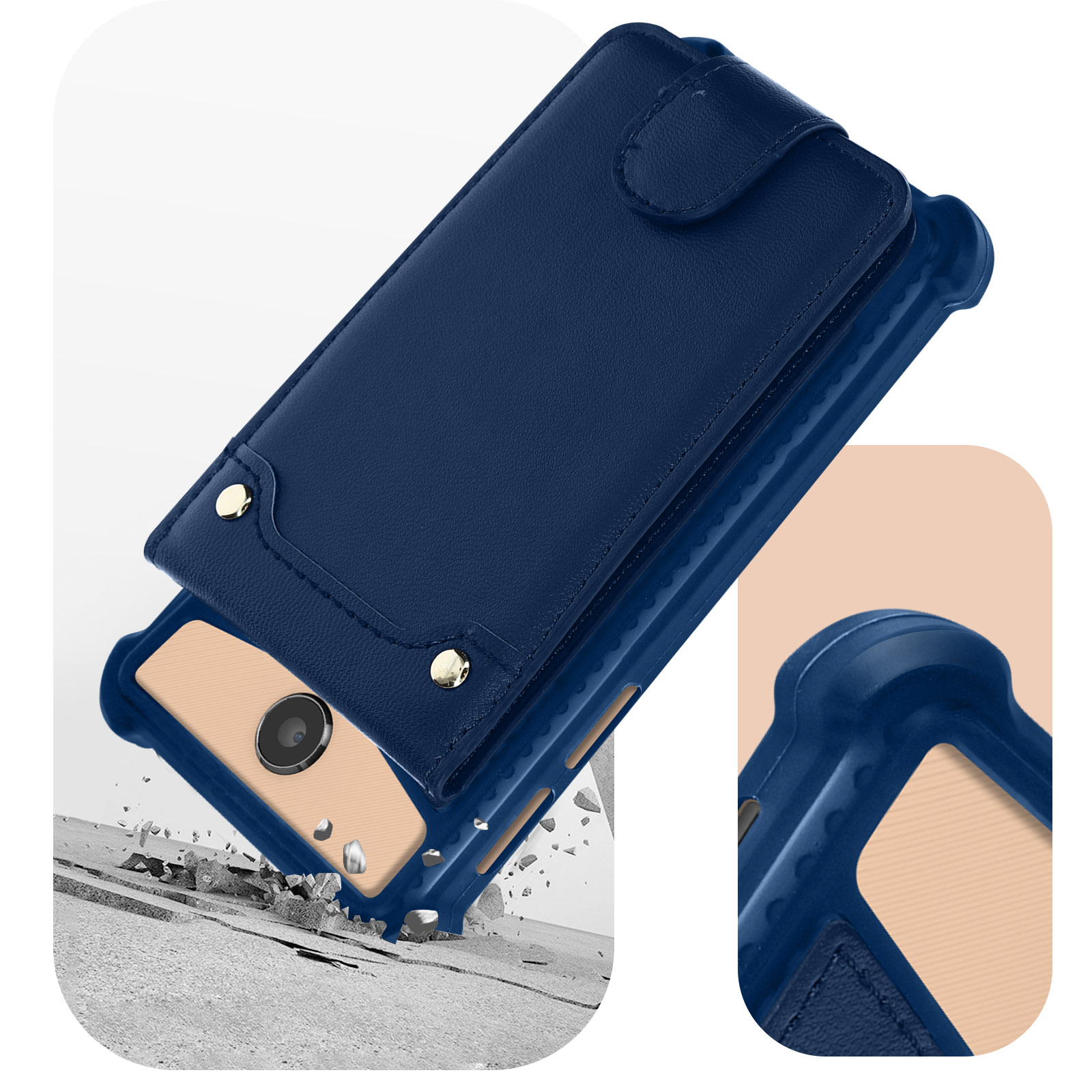 per Vodafone Smart V8 Custodia Cintura in Pelle Verticale con Chiusura