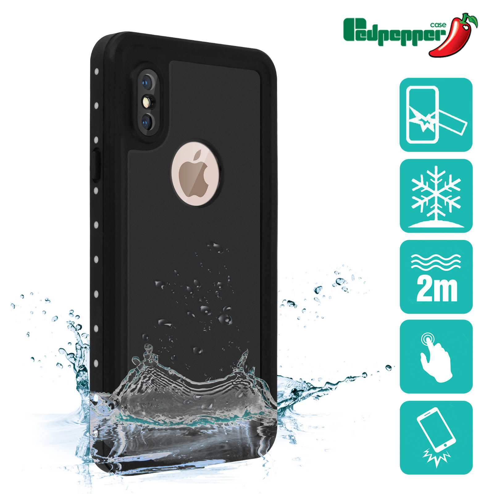 Hensinple Custodia per iPhone X/iPhone XS, custodia antiurto a 360 gradi, custodia protettiva antiurto per iPhone X con pellicola protettiva integrata e protezione per fotocamera iPhone X Case(Blu