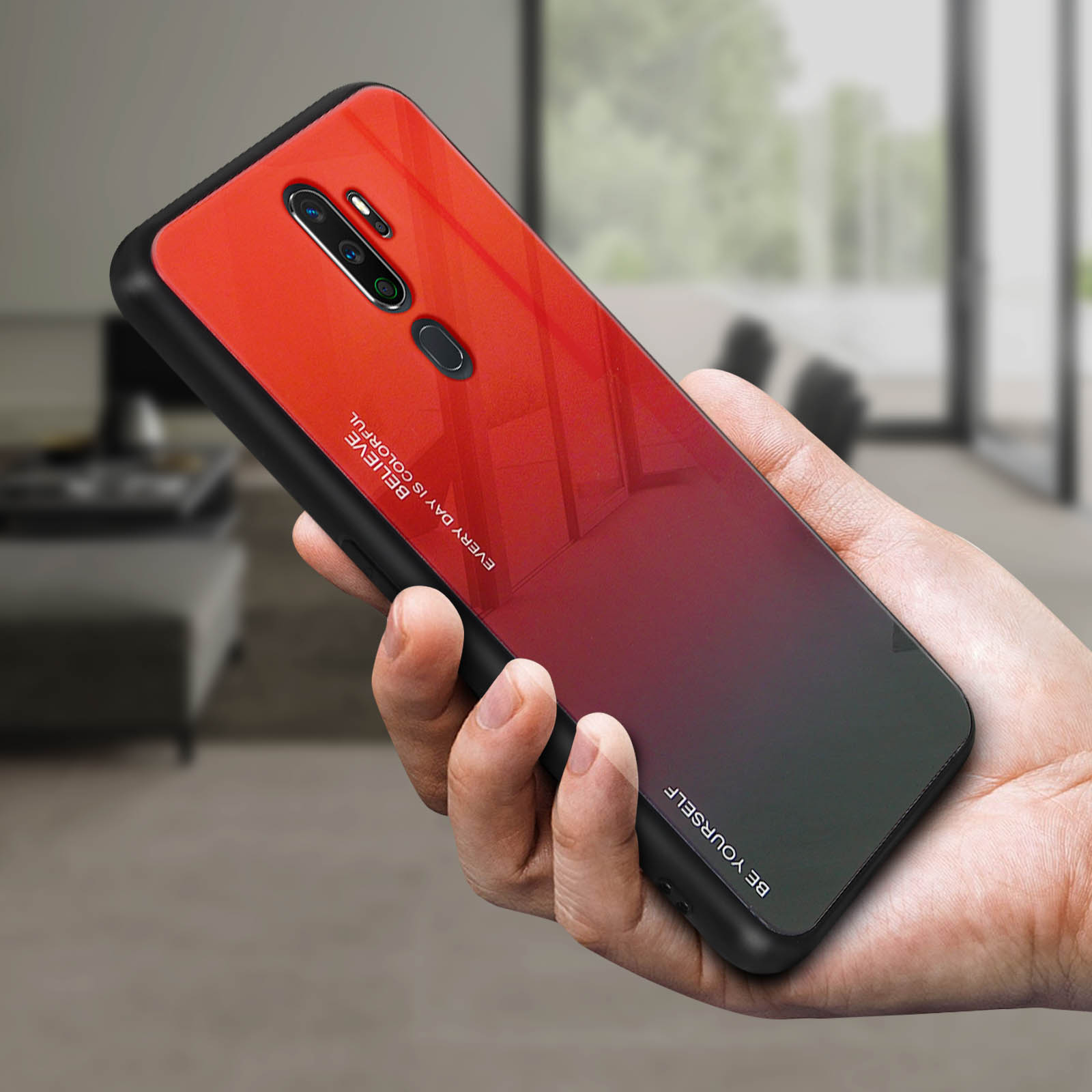Custodia In Similpelle Per OPPO A9 2020 / A5 2020 – Rosso - 3