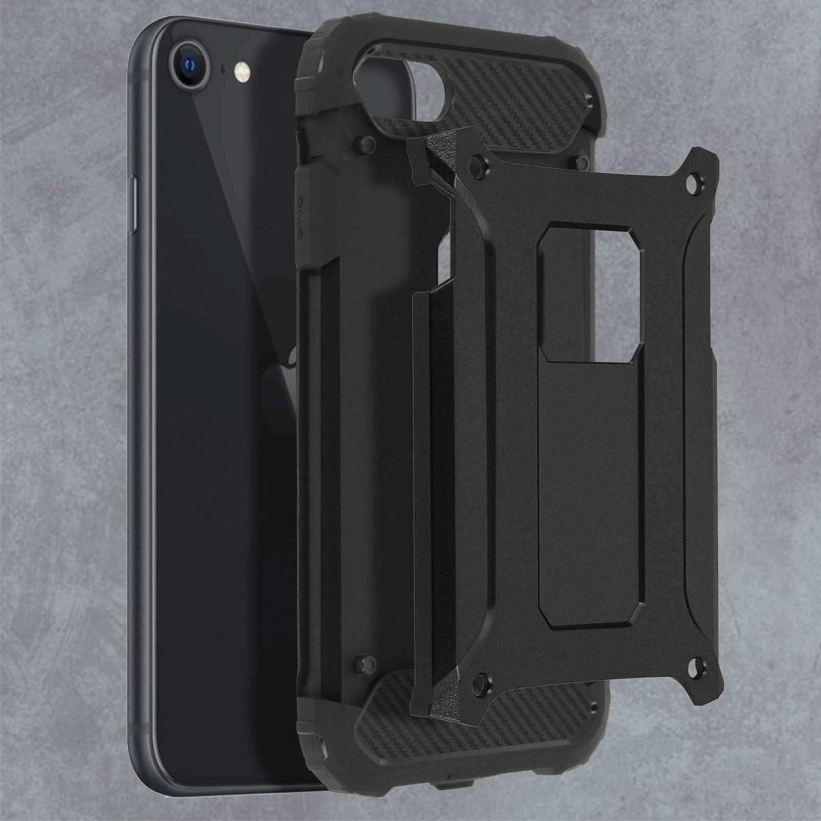 Coque Antichocs Defender Noire Pour IPhone 7 Et IPhone 8 - Marque Yooshop, Protection Renforcée, Neuve Sous Emballage