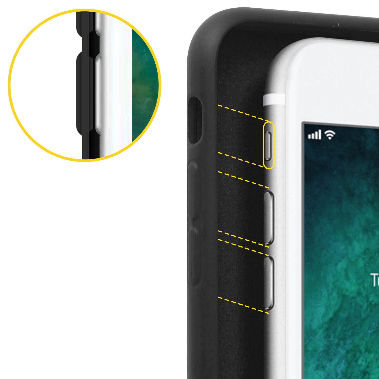 COPHONE® Coque Noir Compatible Avec IPhone SE 2 / SE 2020, Housse Etui