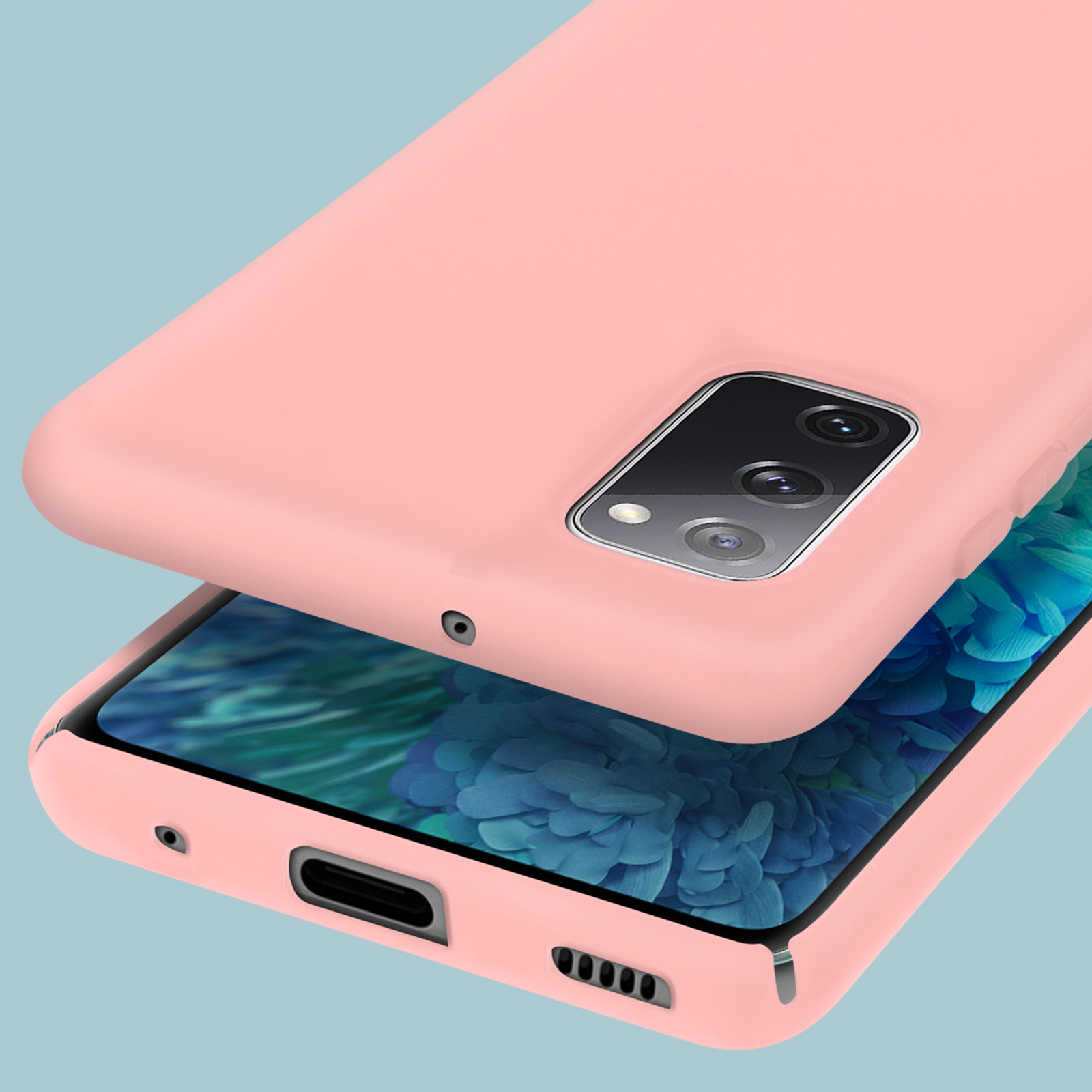 Coque Samsung Galaxy S20 Plus – Motif Fleur Rose Et Rouge – Silicone