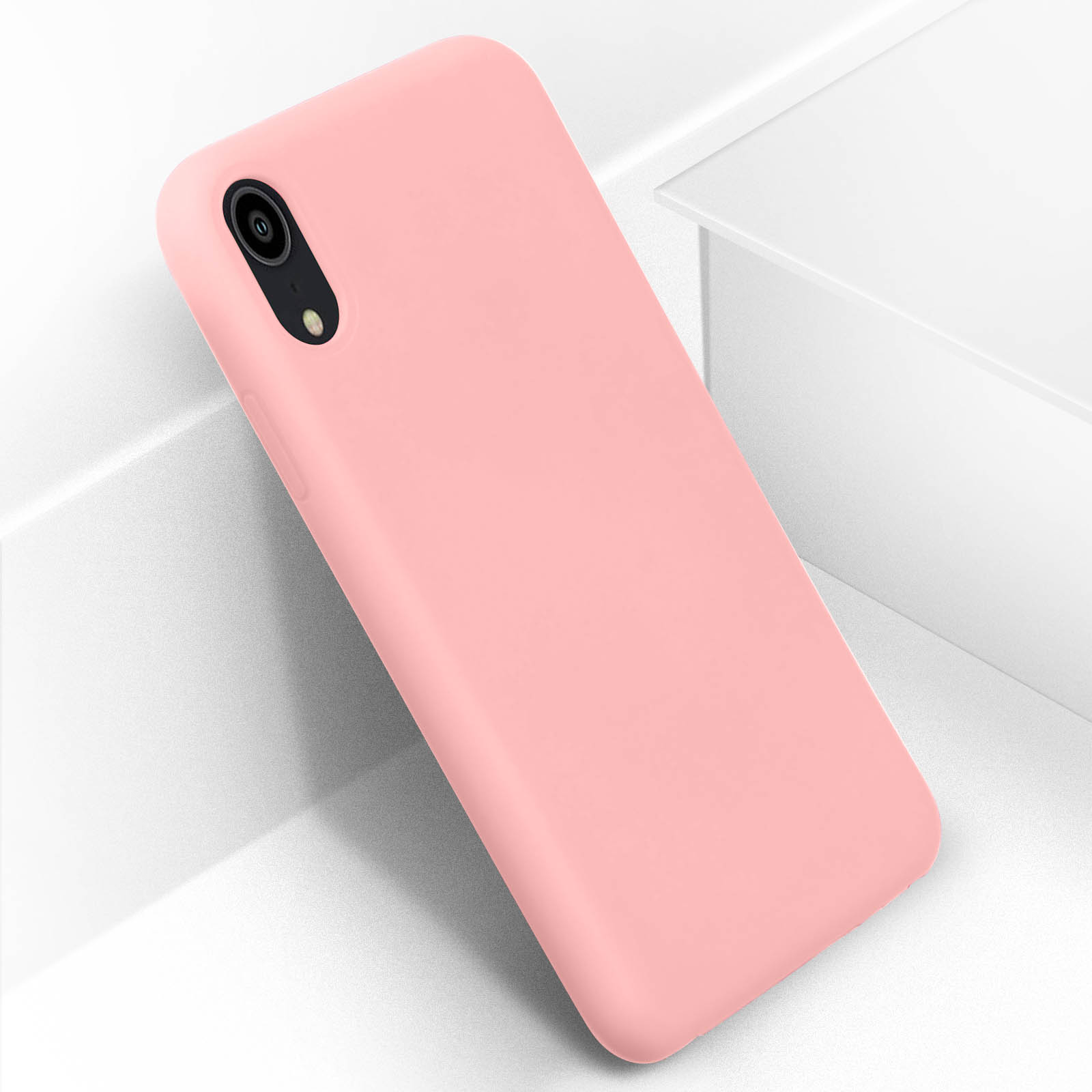 Halbsteife Silikon rosa Handyhlle mit Soft-Touch Design fr Apple iPhone  XR - German