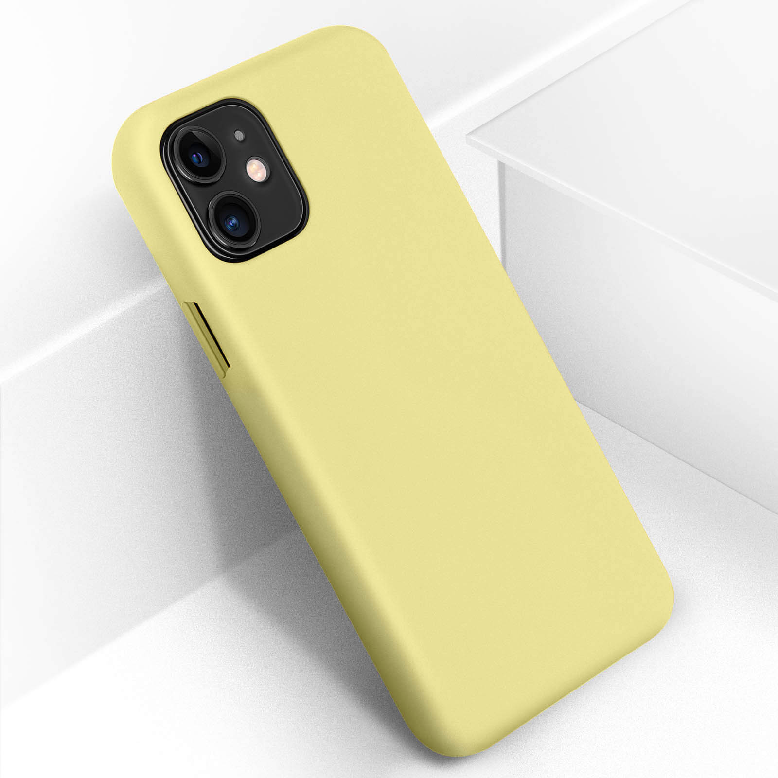 Halbsteife Silikon gelbe Handyhlle mit Soft-Touch Design fr Apple iPhone  11 - German