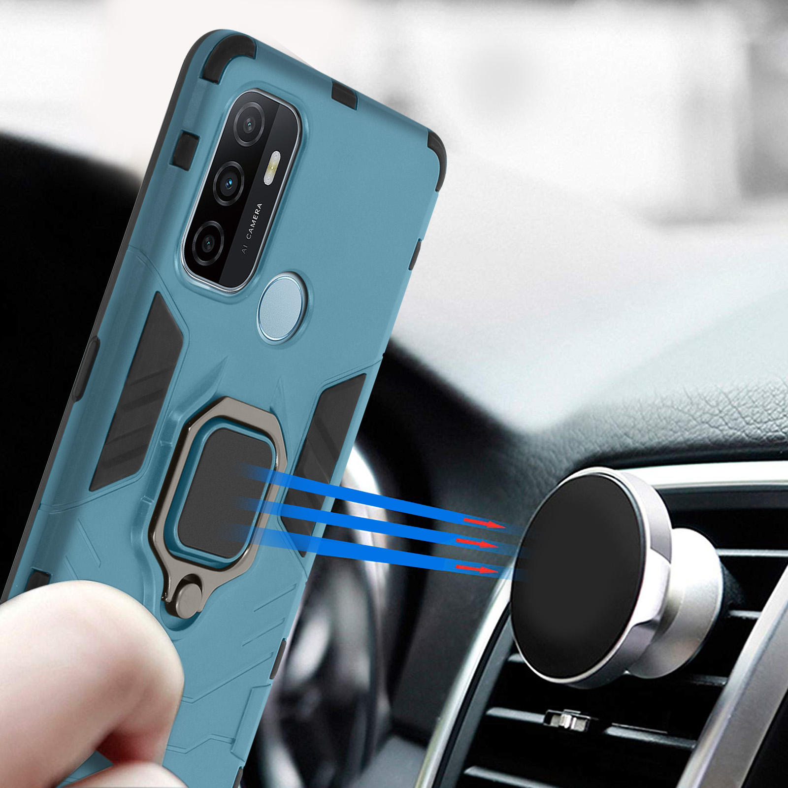 OPPO A53-A53s FUNDA CARCASA ANTI GOLPES CON ANILLO TRASERO - Foto 9