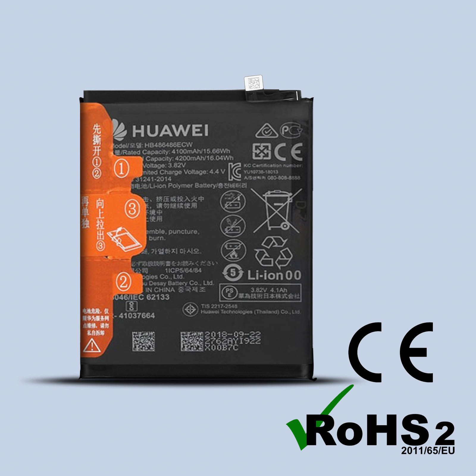 Batterie Huawei HB486486ECW D'origine – Pour P30 Pro Et Mate 20 Pro – 4200mAh