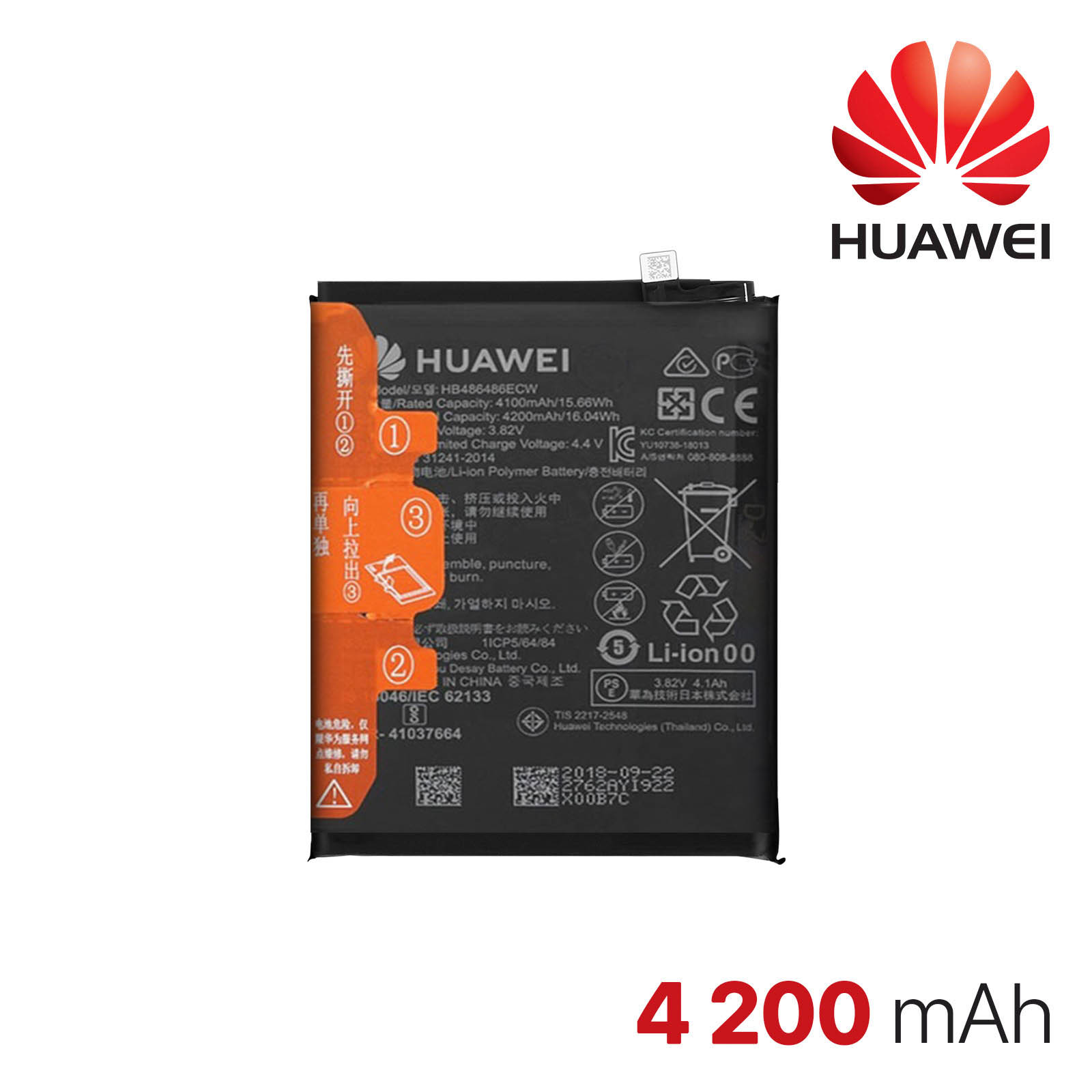 Batteria Compatibile Per Huawei P40 Pro E Mate 40 – 4200 MAh, 3.85V, Polimeri Di Litio, Modello HB536378EEW