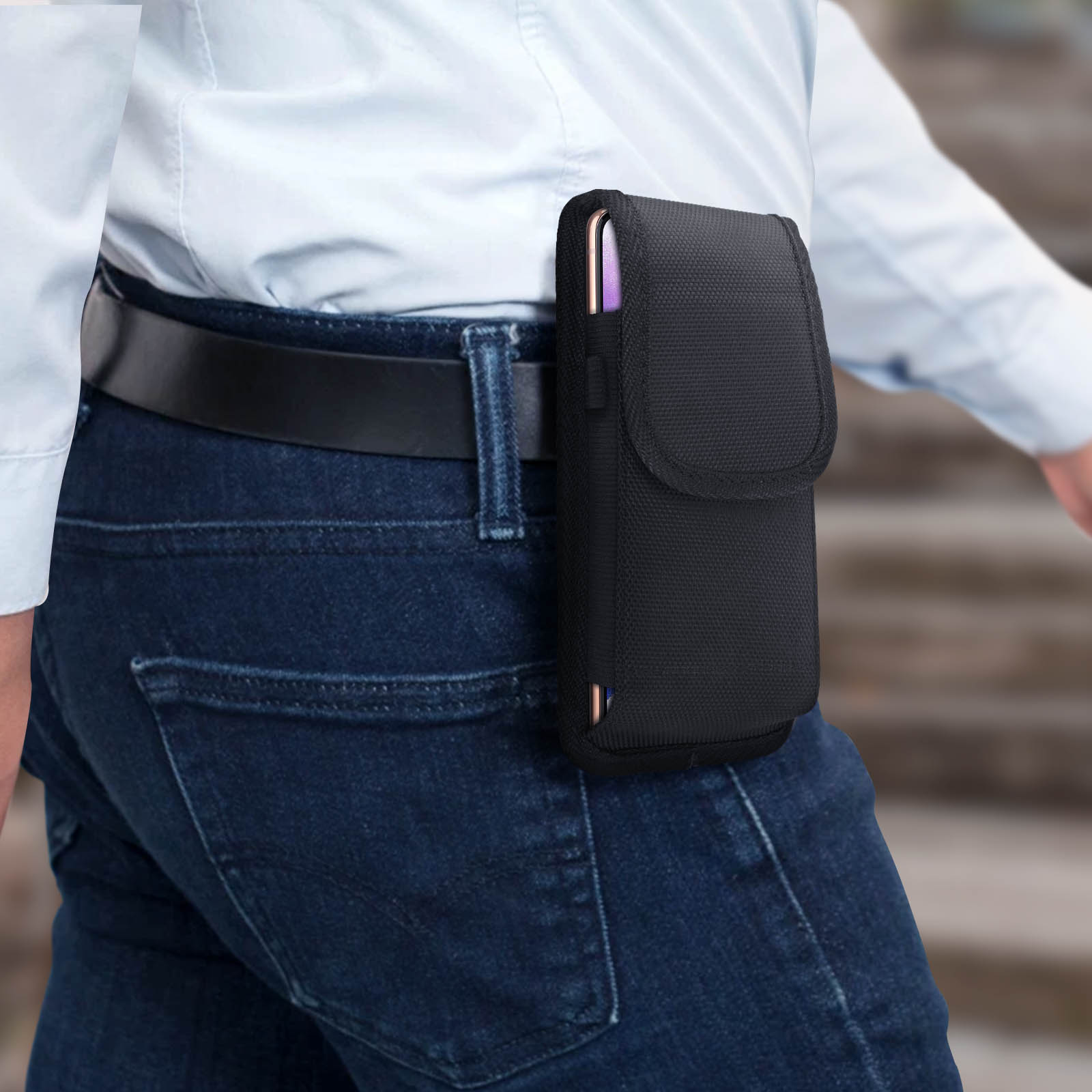 Pochette de téléphone robuste avec boucle de ceinture pour téléphone portable pour hommes et personnes âgées
