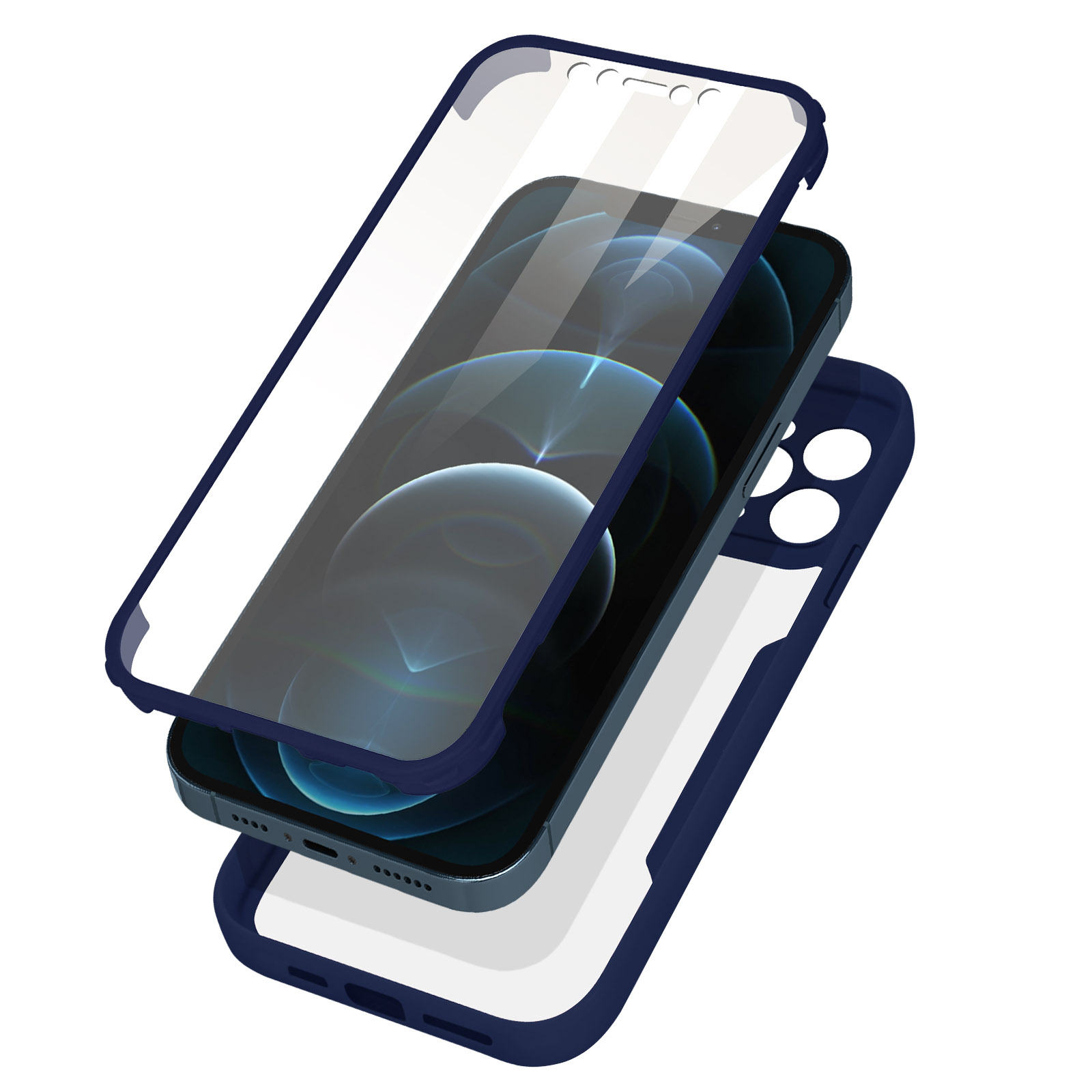 Cover PC E TPU Blu TENDLIN Cover Compatibile Con IPhone 11 Pro Max, Trasparente PC Cover PC Rigido E TPU