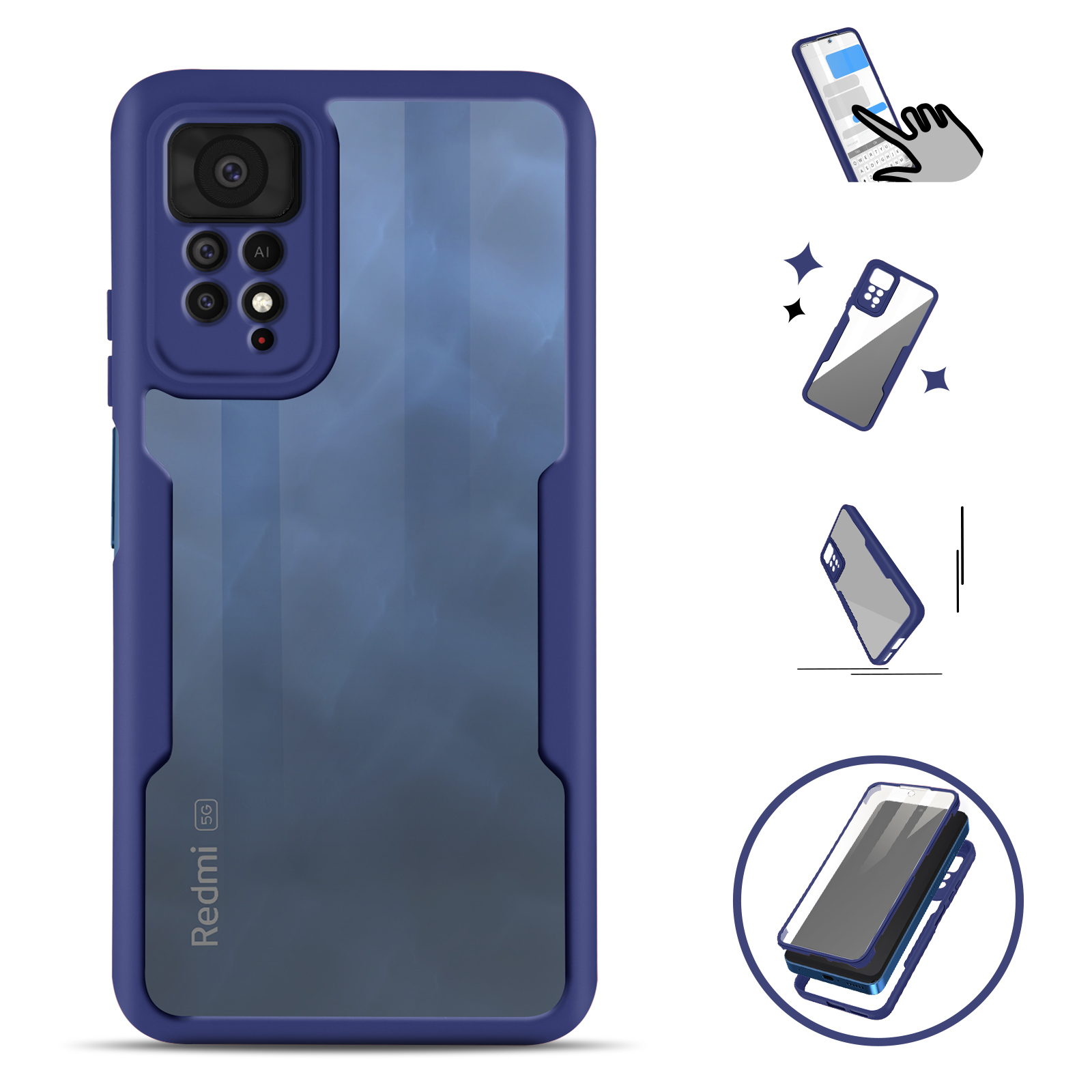 HAOYE Cover per Xiaomi Redmi Note 11 PRO 4G / 5G con Proteggi Schermo