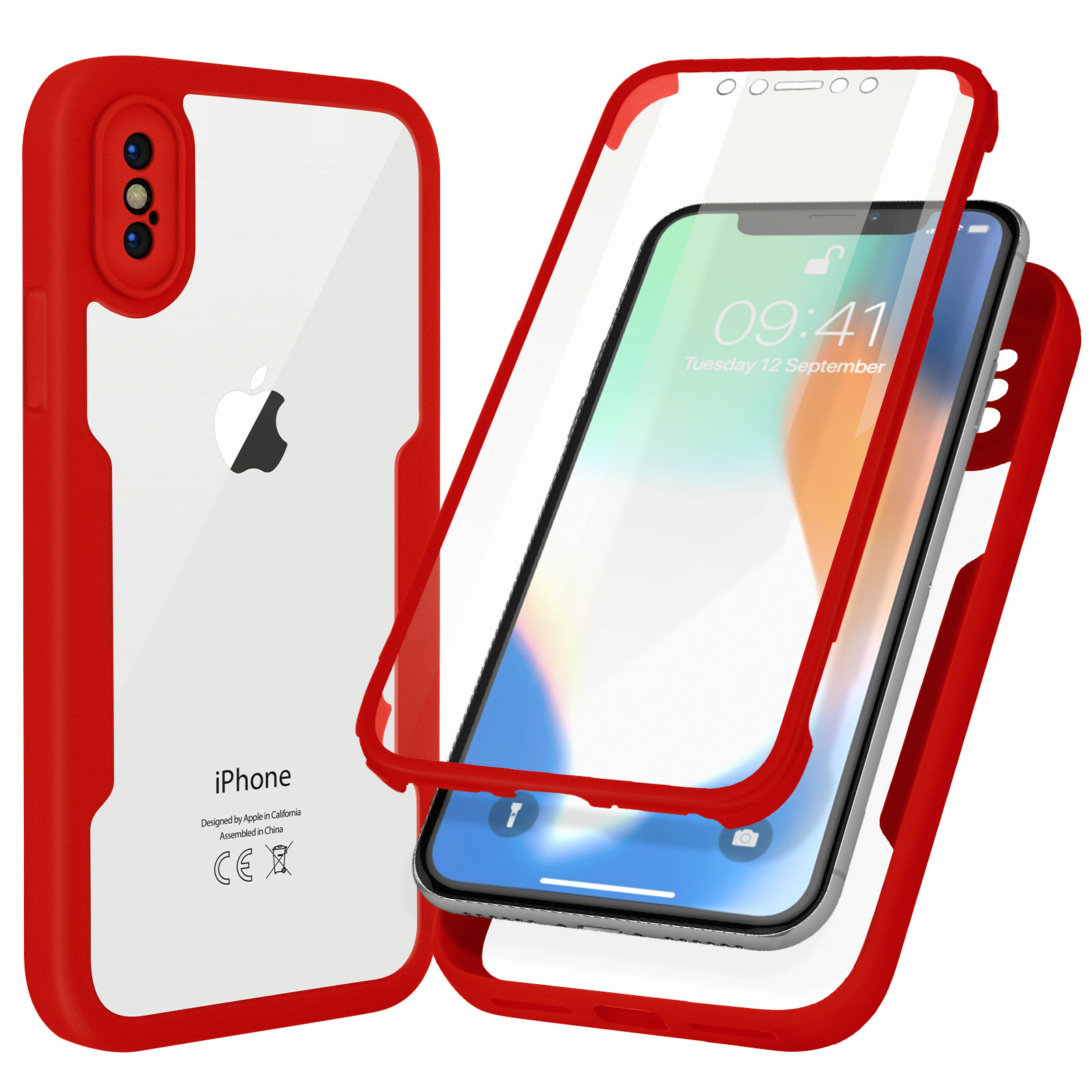 Cover per Apple iPhone X XS Blu TPU Flessibile Morbida Ultra Sottile Anti Graffio HD Case Custodia Compatibile Smartphone