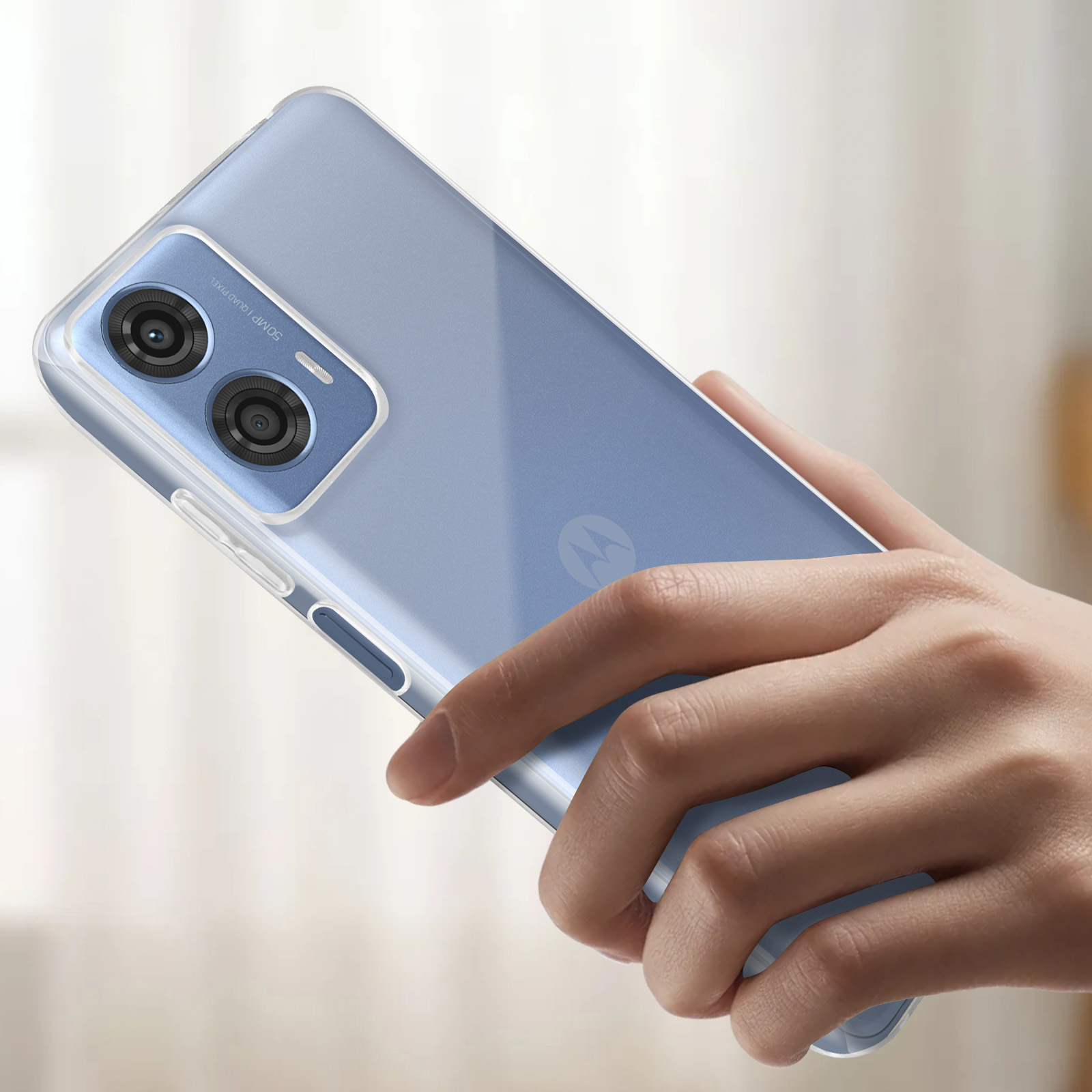 Cover Morbida Per Motorola Moto G24 Power Con Stampa Gatto E Palla – Silicone Trasparente Antigraffio, Regalo Con Stilo Incluso