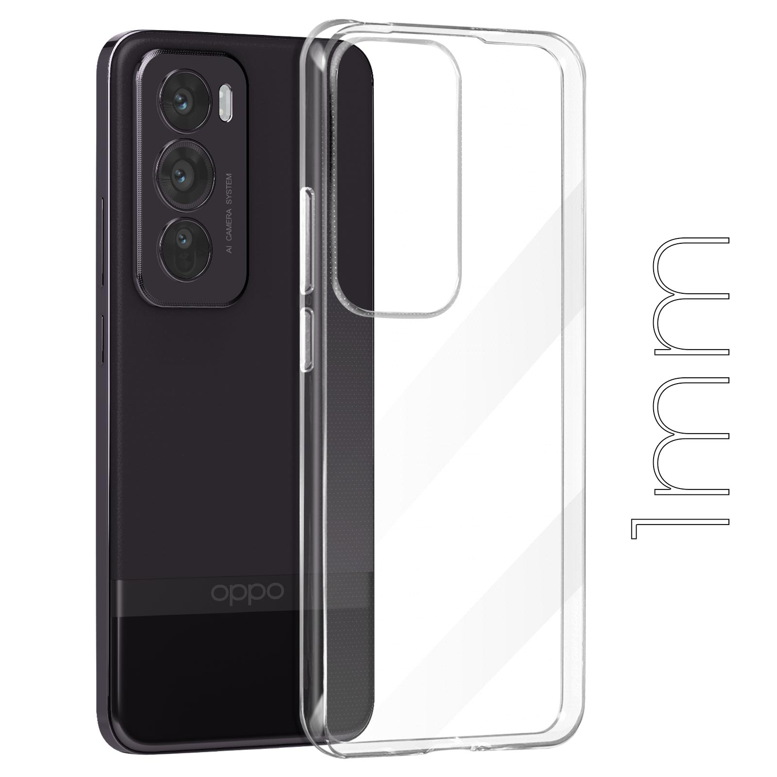 Cover Oppo Reno 11 F 5G Trasparente Con Anello Porta Carte E Cavalletto - TPU Antigraffio - STARRYNOVA