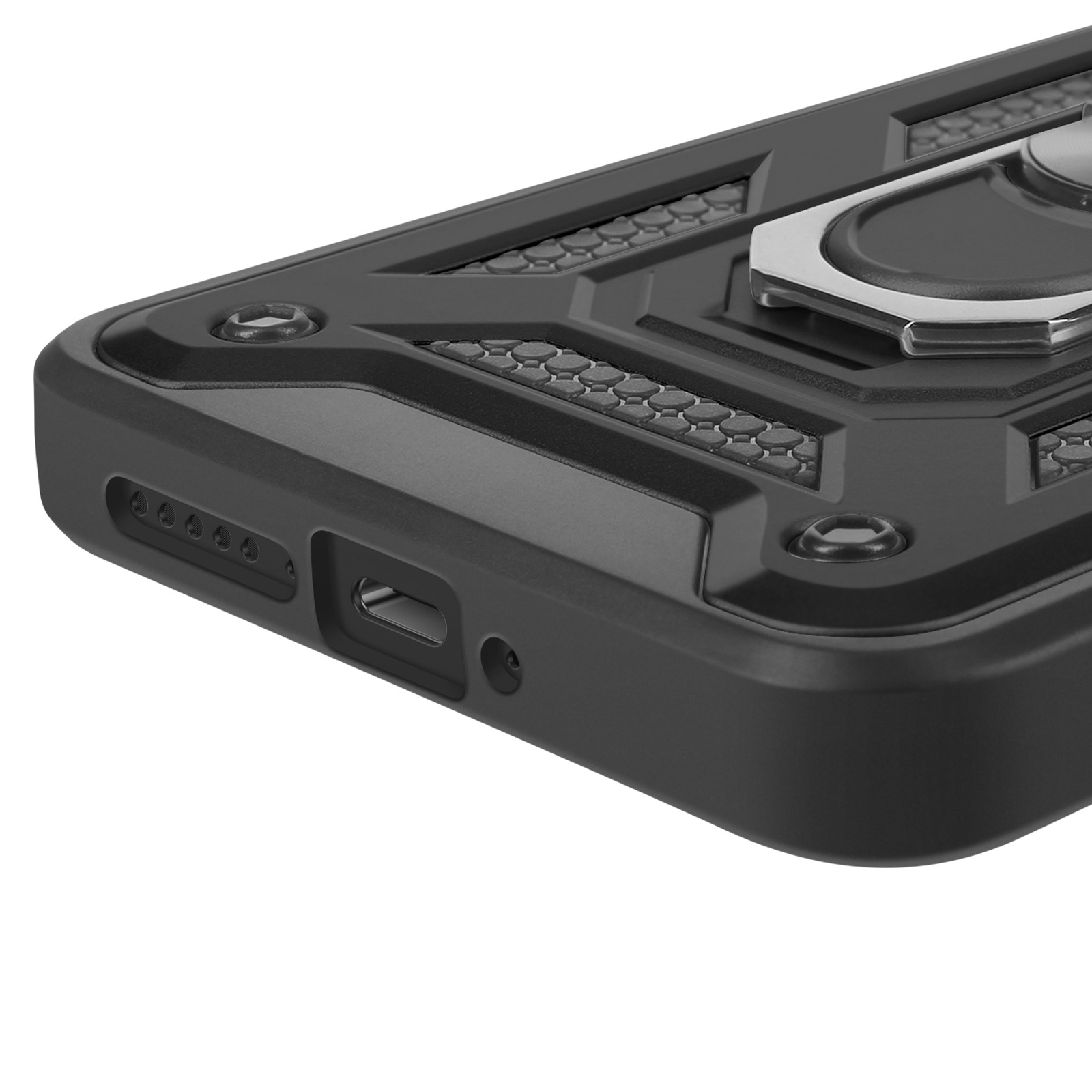 Custodia Blindata Per Poco X7 Pro 5G - Betterfon Nera Con Anello E Supporto